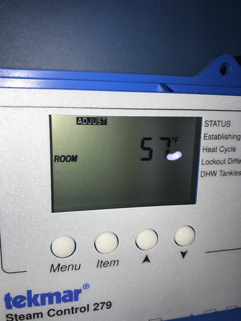Menu-> adjust-> room arrow up or down
