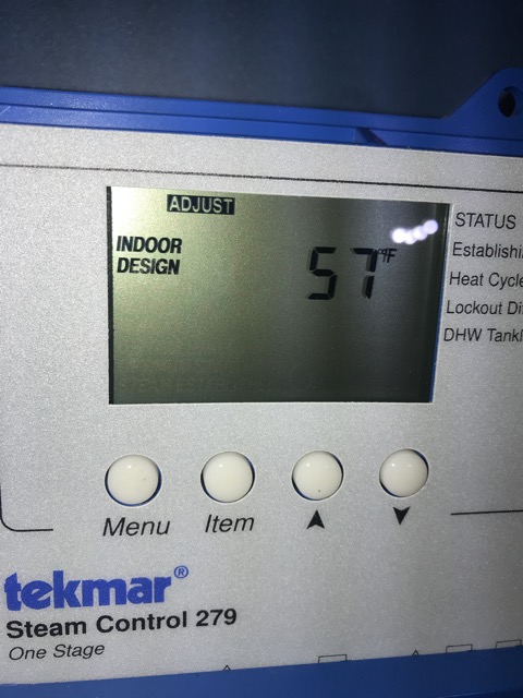 Less DESIGN TEMPERATURE is less heat, higher temperature is more heat at warm weather. CHANGE 5F at the time. Wait for 1 day for results. 