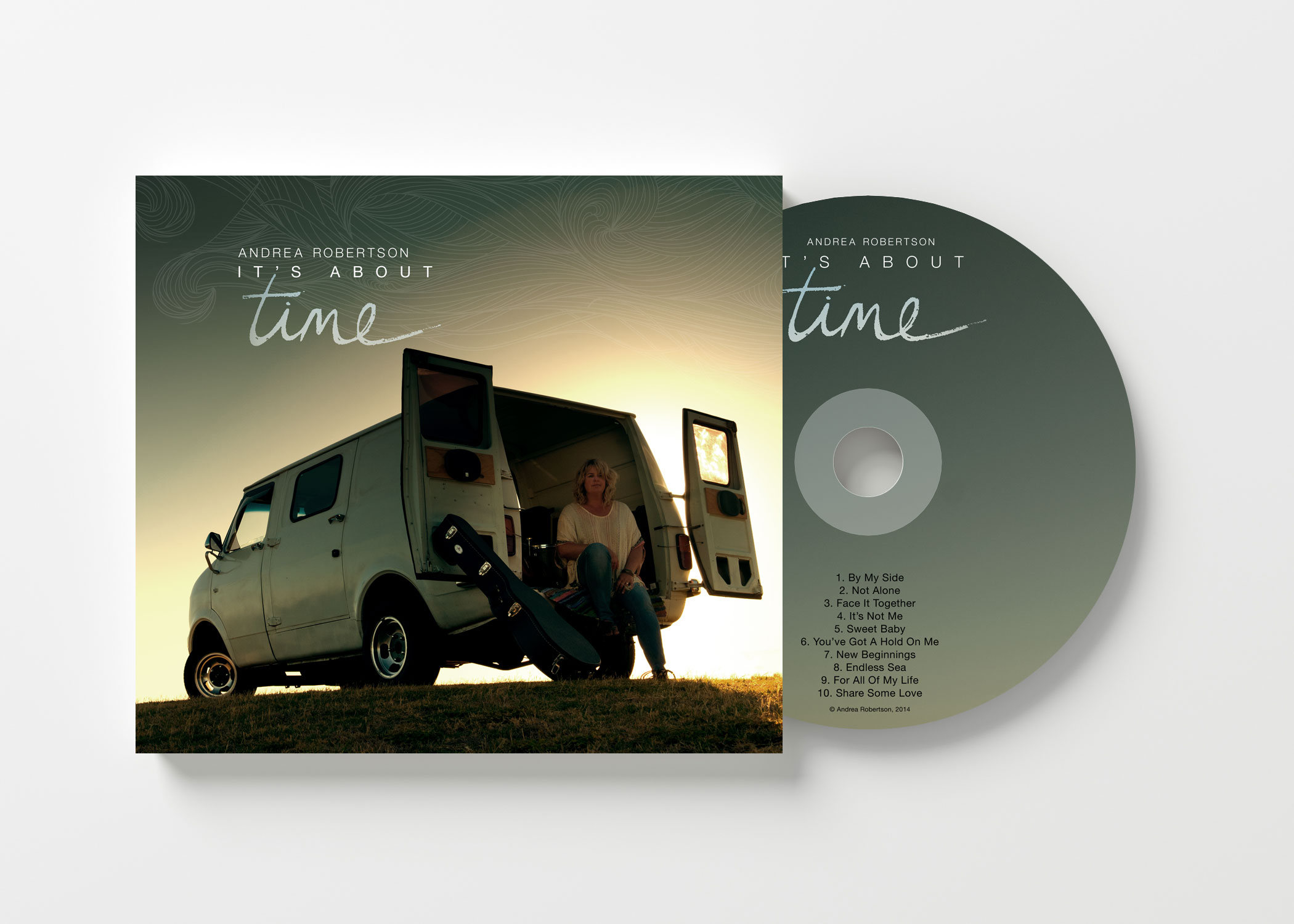 It's About Time CD $20.00 The soulful debut independent release album from singer/songwriter Andrea Robertson. Featuring 10 original tracks that make this CD a well-balanced blend of rocky, toe-tapping numbers matched with heart-warming ballads and tunes that make you want to sing along - an album well worth adding to your collection. Now available as a Digital Download for only $14.99 via CD Baby - just click on the link below and we'll take you there..... http://cdbaby.com/cd/andrearobertson