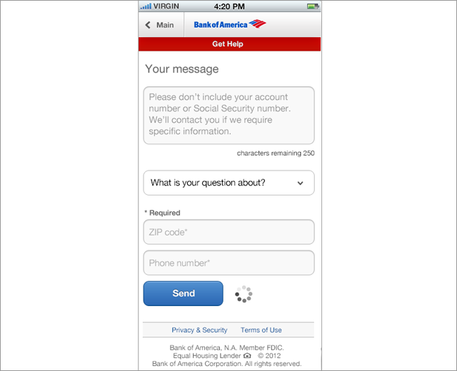 Bank of America: Facebook app