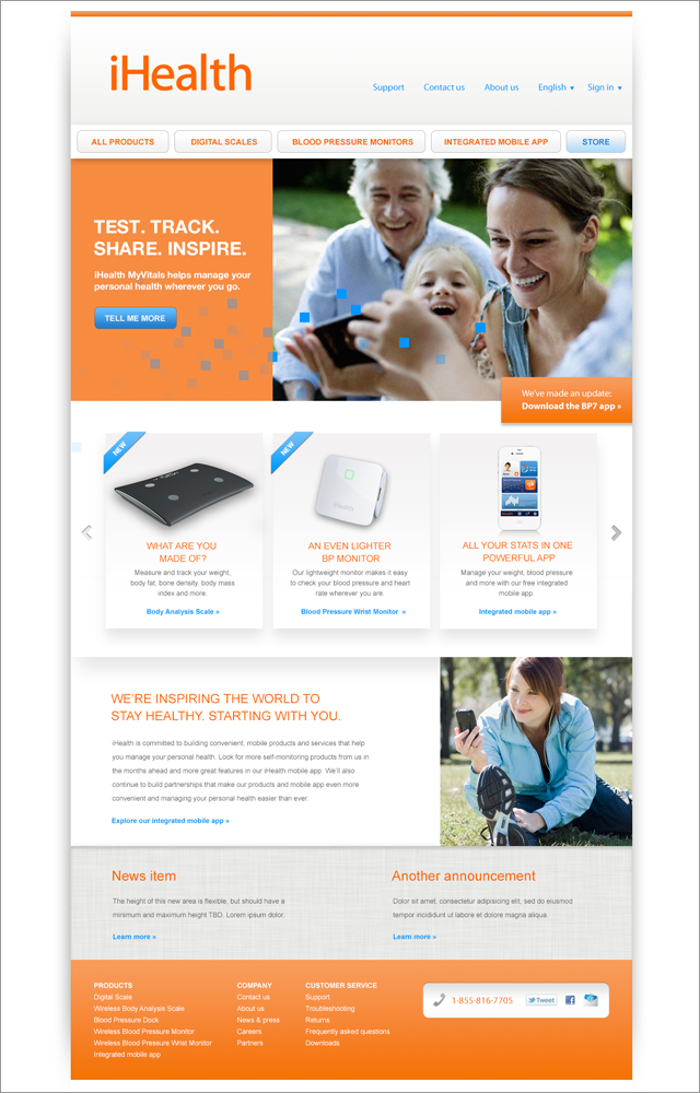 iHealth: website