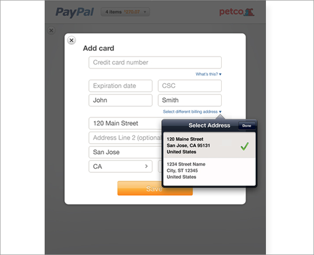PayPal: express checkout for iPad