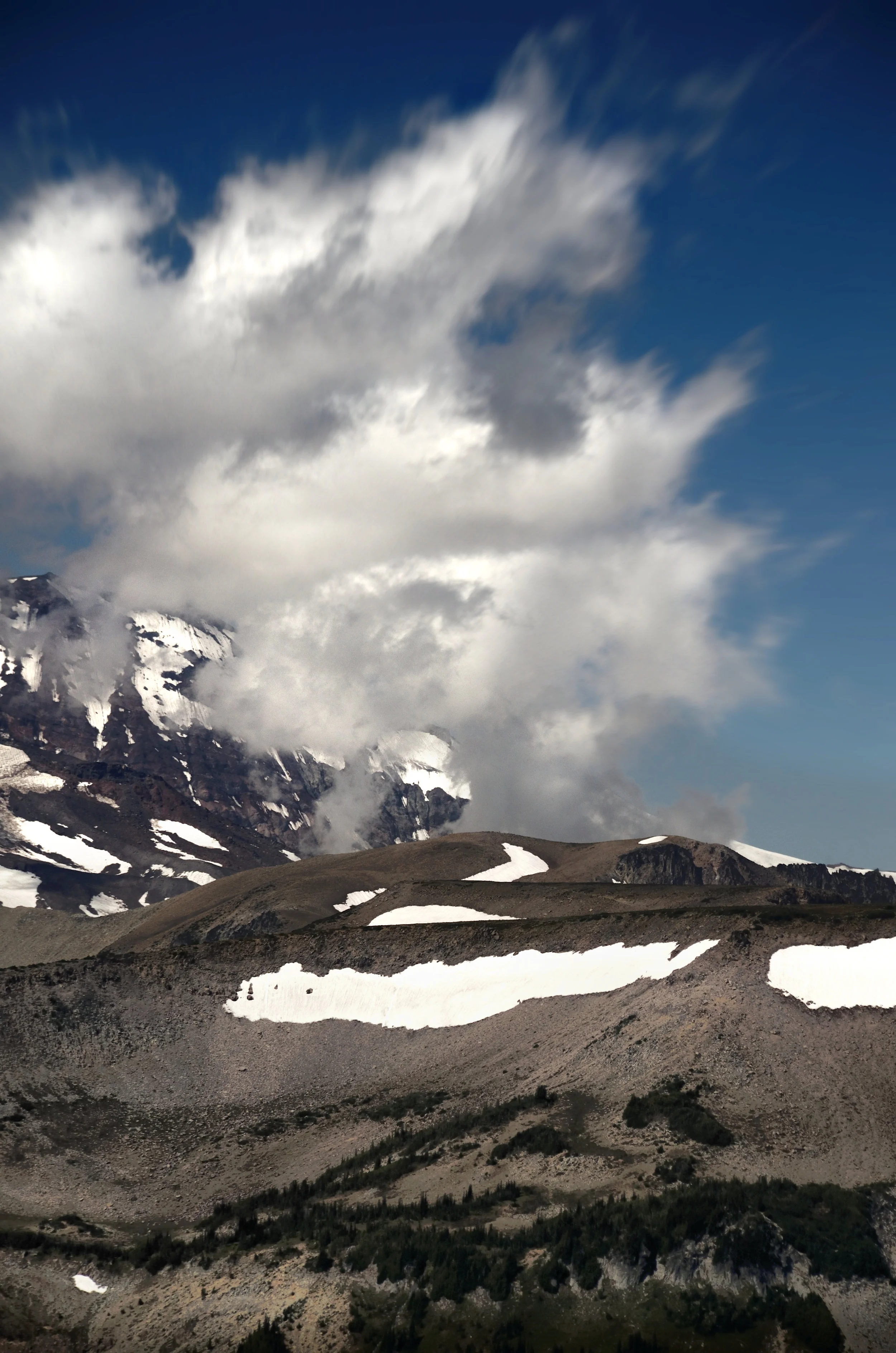Burroughs Mountain and Clouds. Mount Rainier National Park, Washington State. Purchase Options
