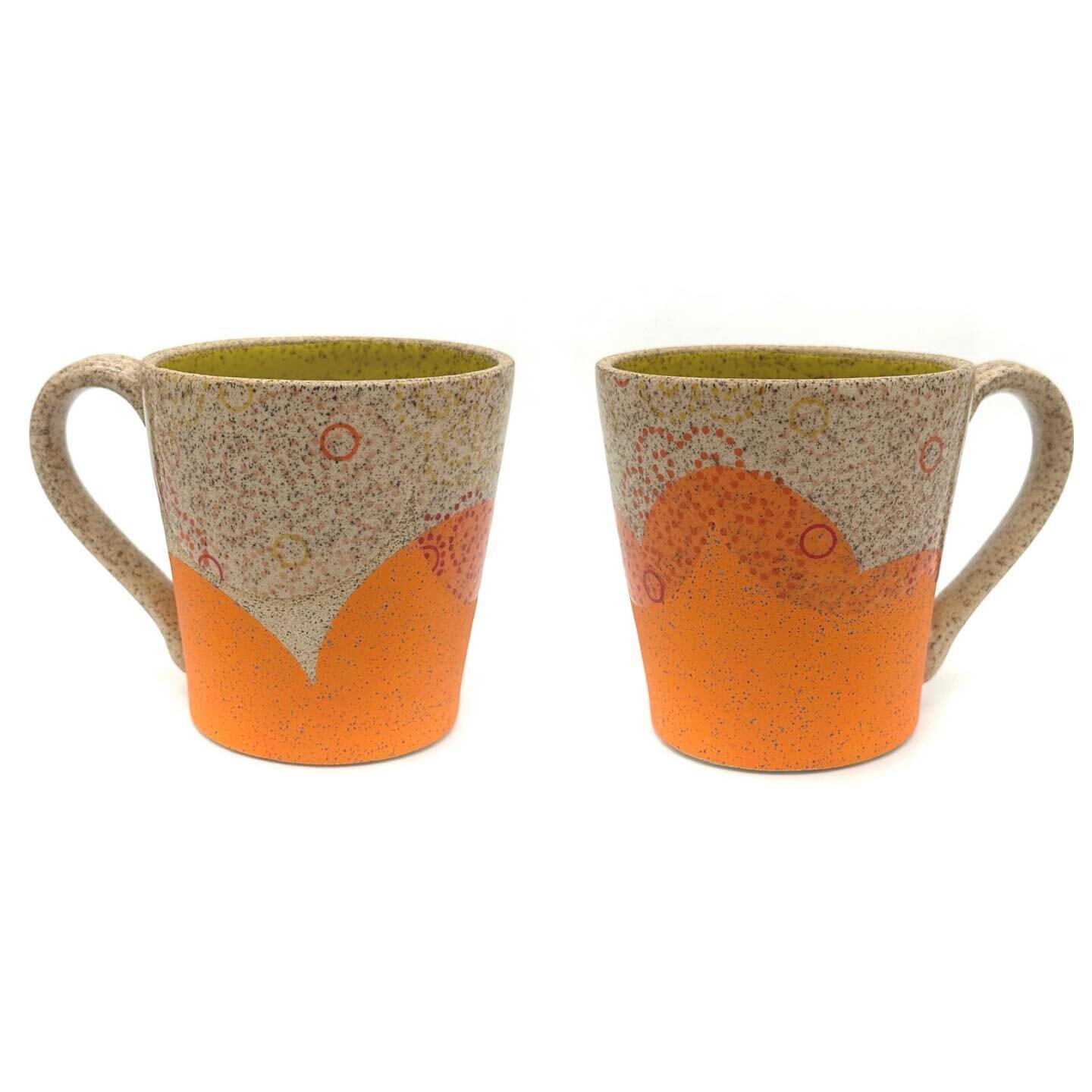 Tomorrow for the @kcurbanpotters shop update, I&rsquo;ll have a handful of speckled clay mugs available! This orangey one will be in the mix! 🧡🧡🧡 We have a bunch of our nceca invited artists&rsquo; work in this online update as well! 
🚨 Shop upda