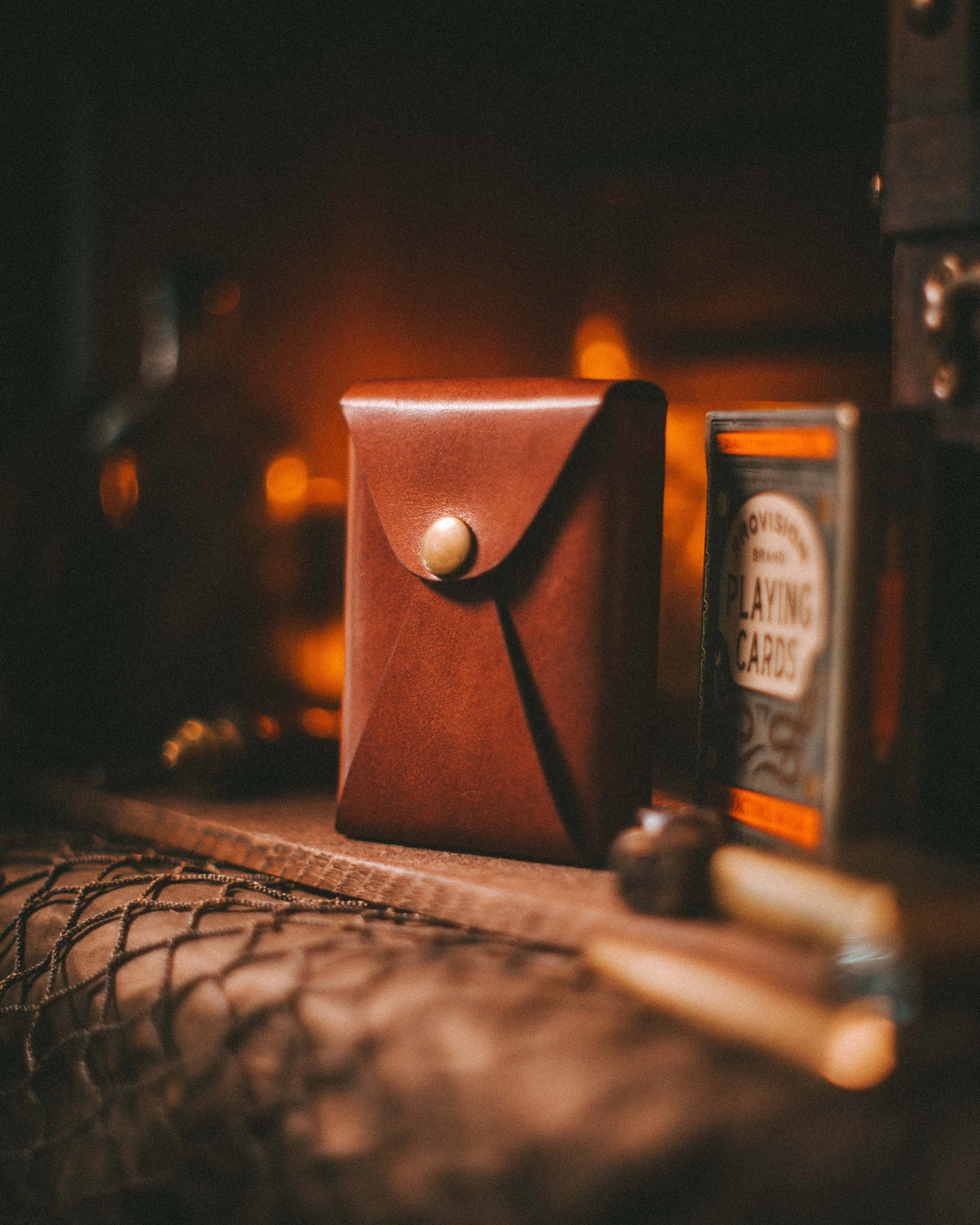 Playing Card Case in Brown Harness