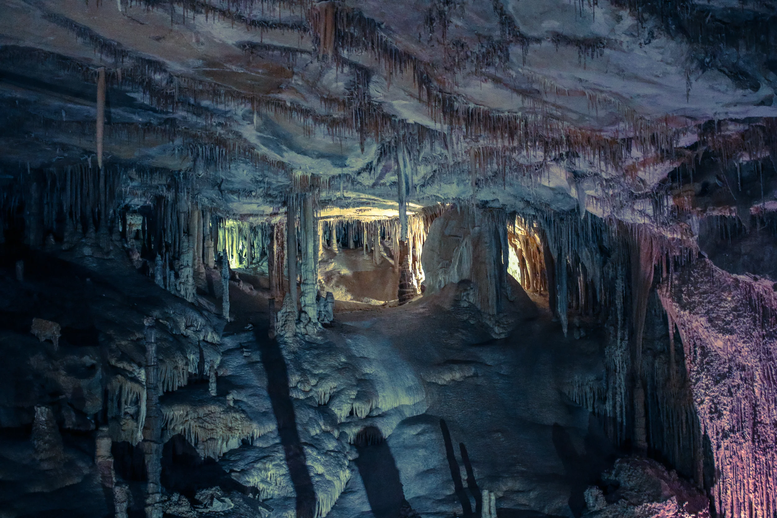 A little exaggeration of the cave colors, but you get the idea! It's a completely different planet underground! 