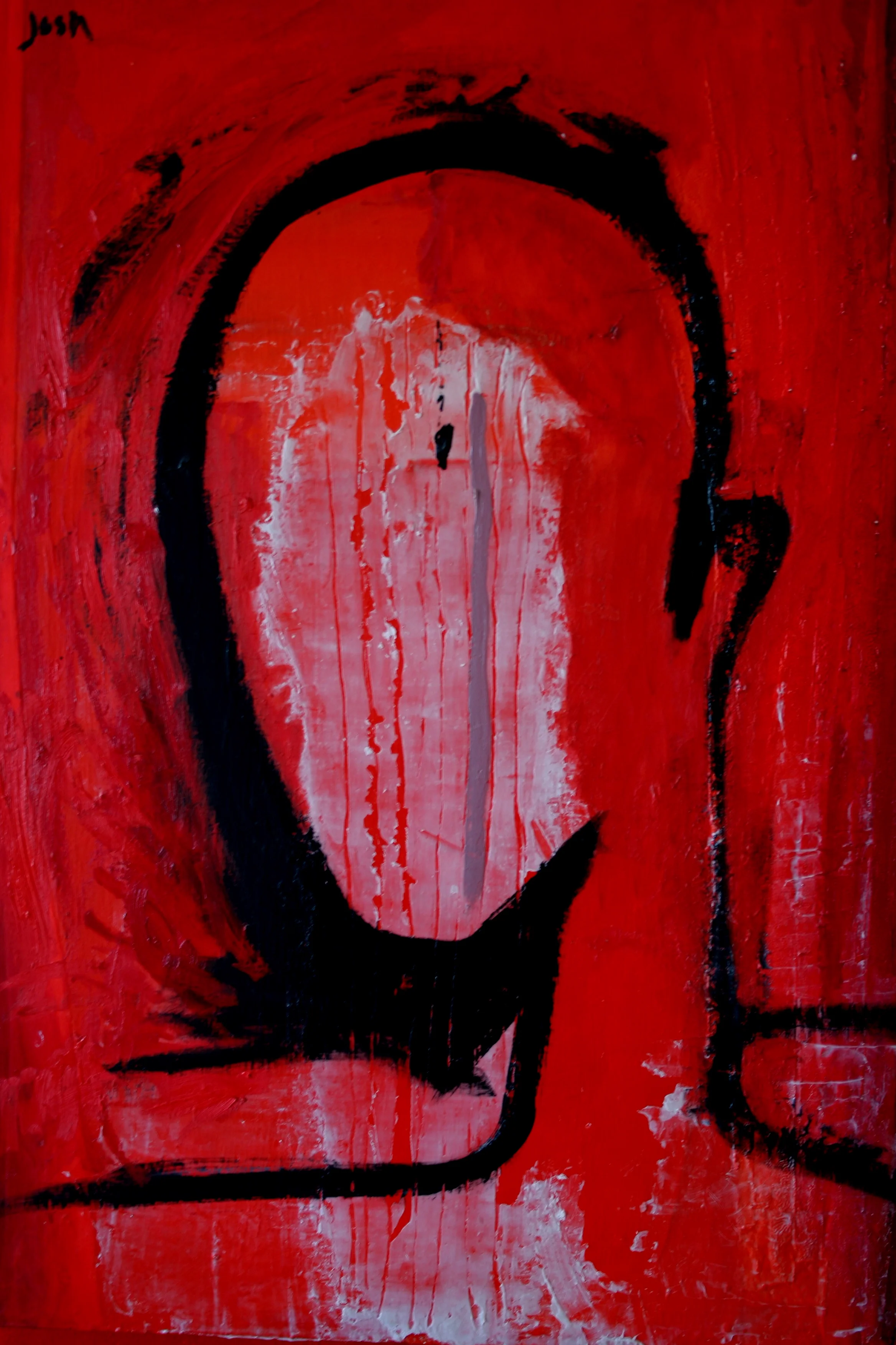  Red Man / oil on canvas / 28x16 