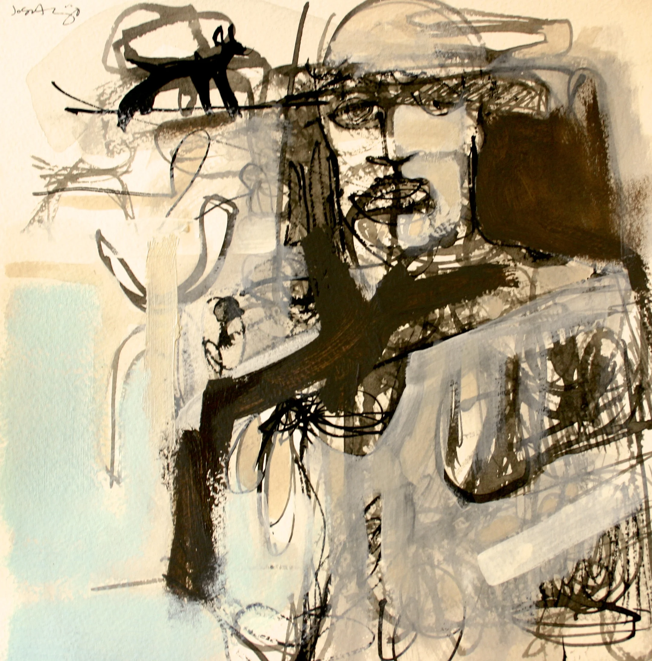 INK.OIL ON PAPAER 15X14