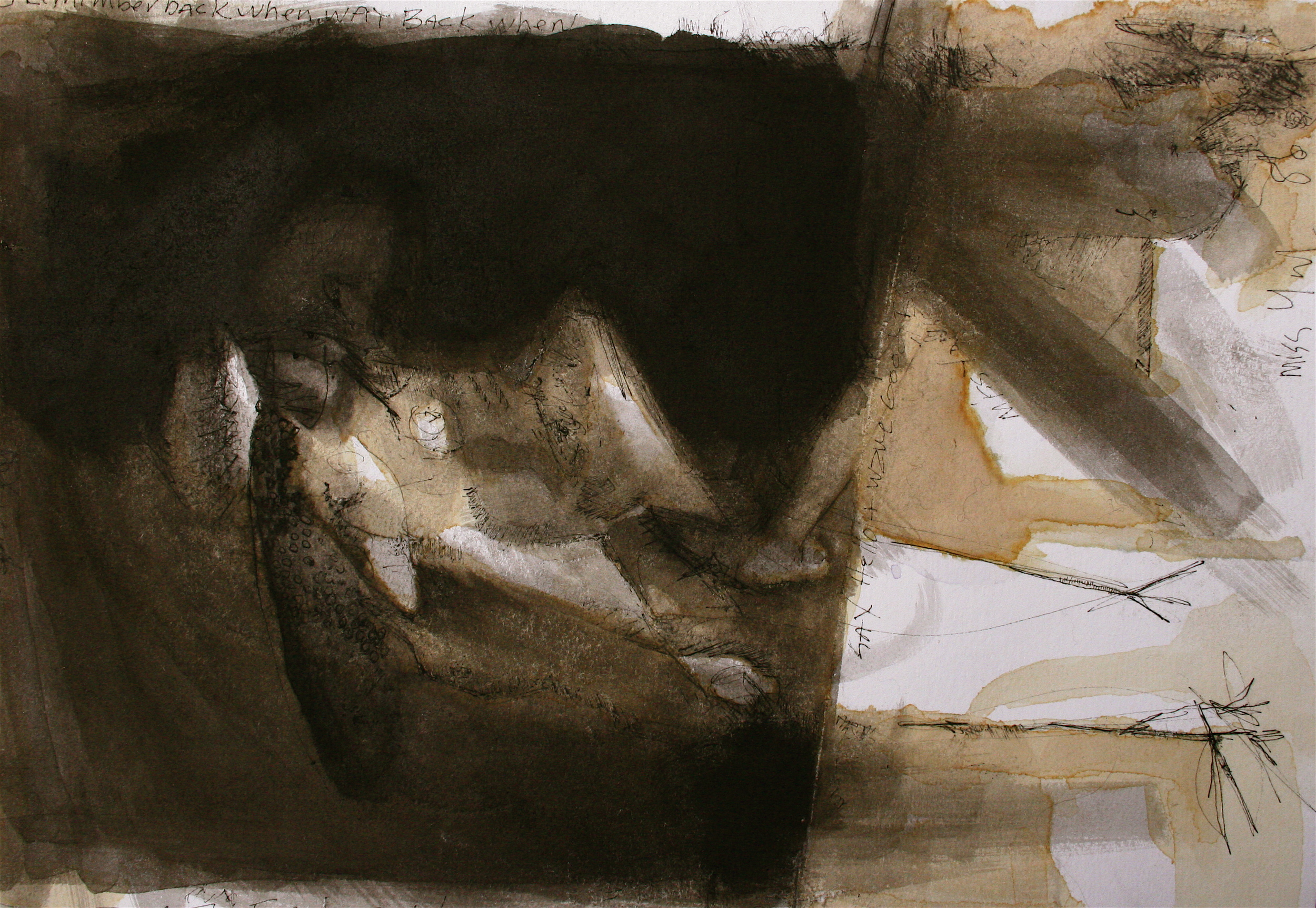  ode to Davinci /&nbsp;ink and coffee on paper / 15x 19&nbsp; 