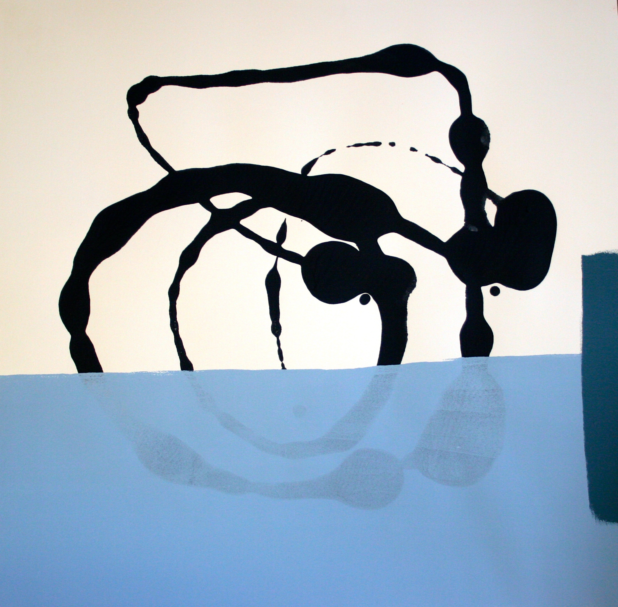  interlock 02 / latex on paper/ 30x30 