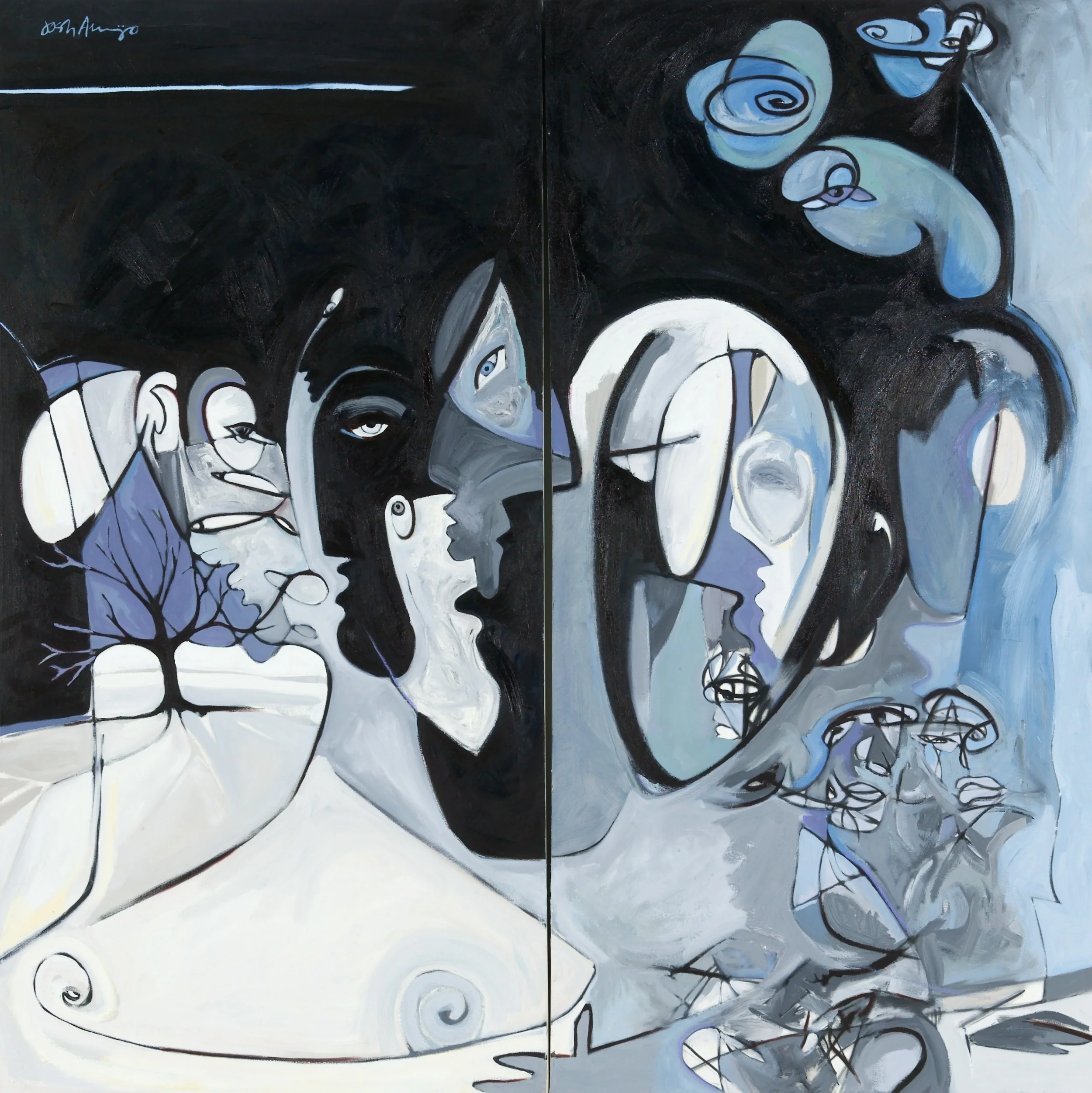 "Through the Closet" oil on canvas 60x30