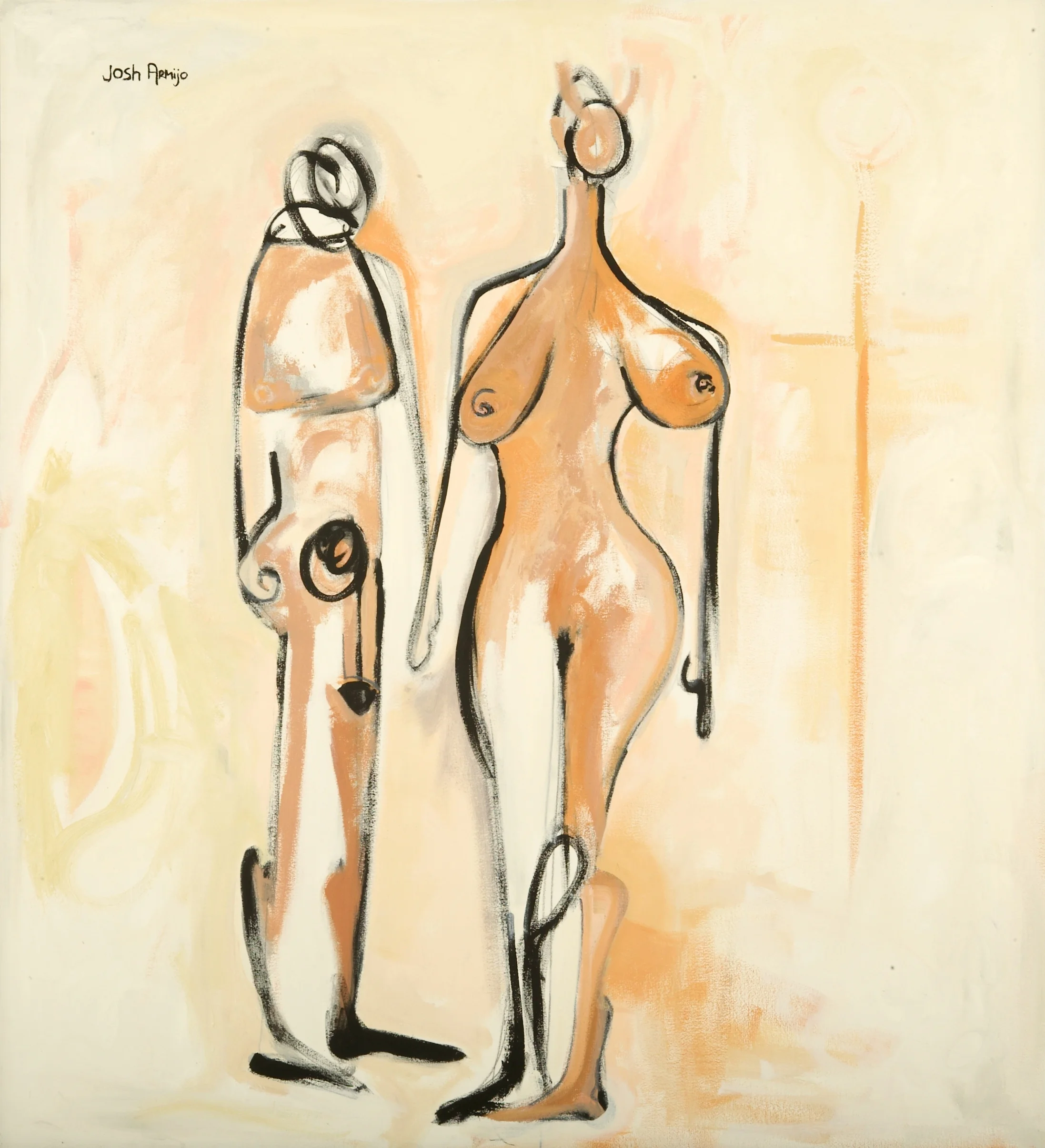 "Boy with Girl" oil on canvas 50x45