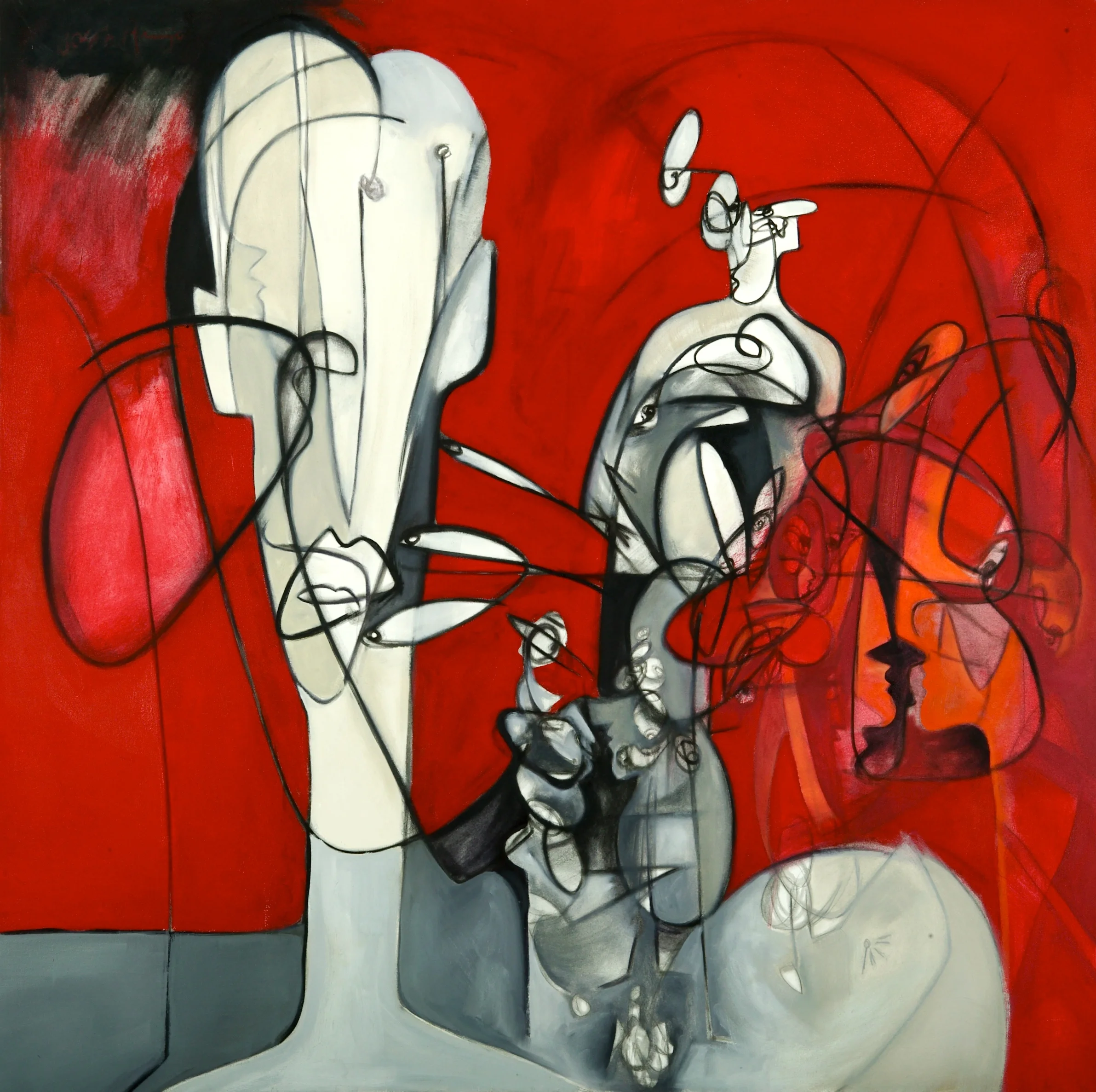 "Three Fishes" oil on canvas 48x48