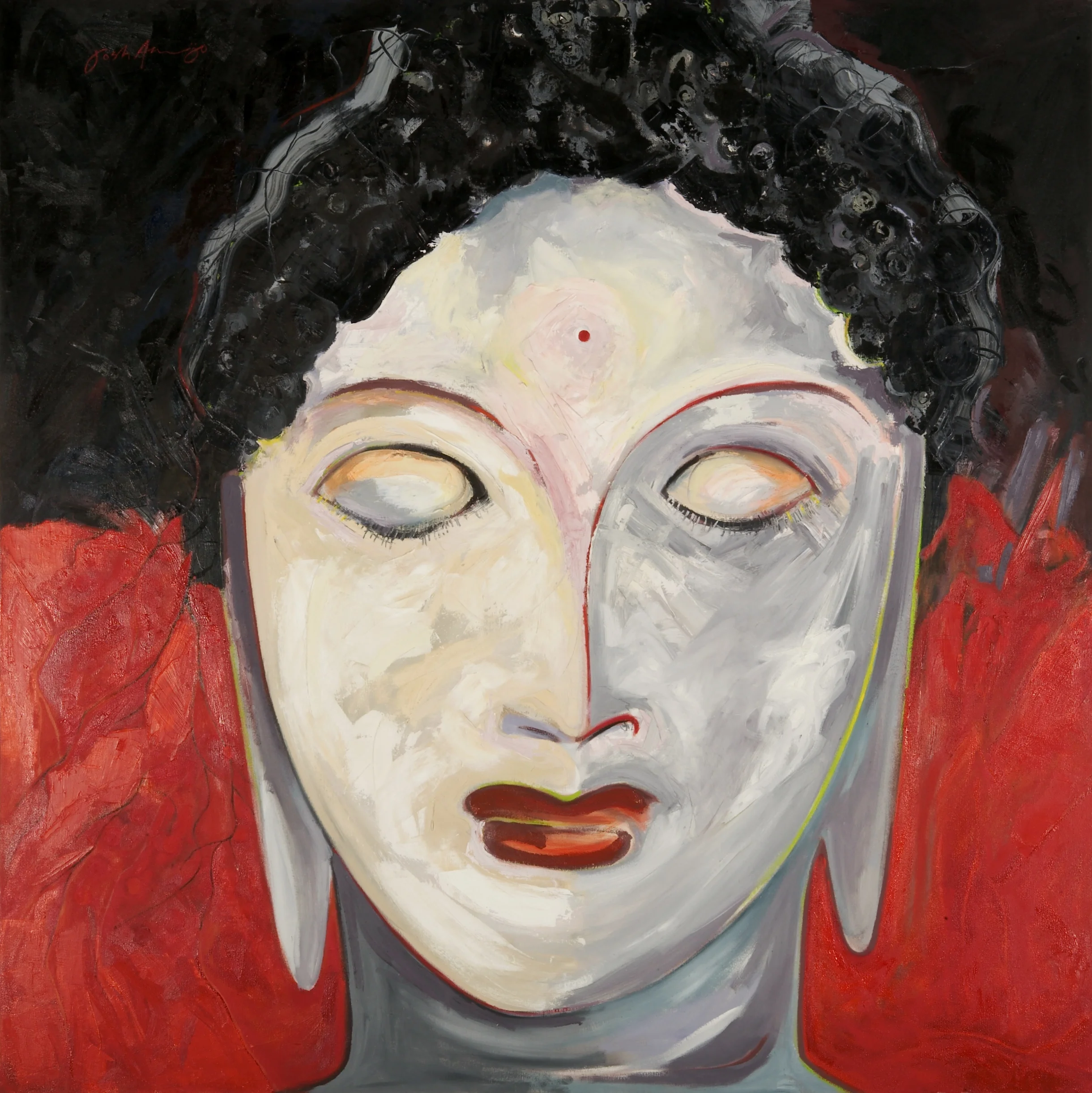 "Mom as Buddhess "oil on canvas 54x54