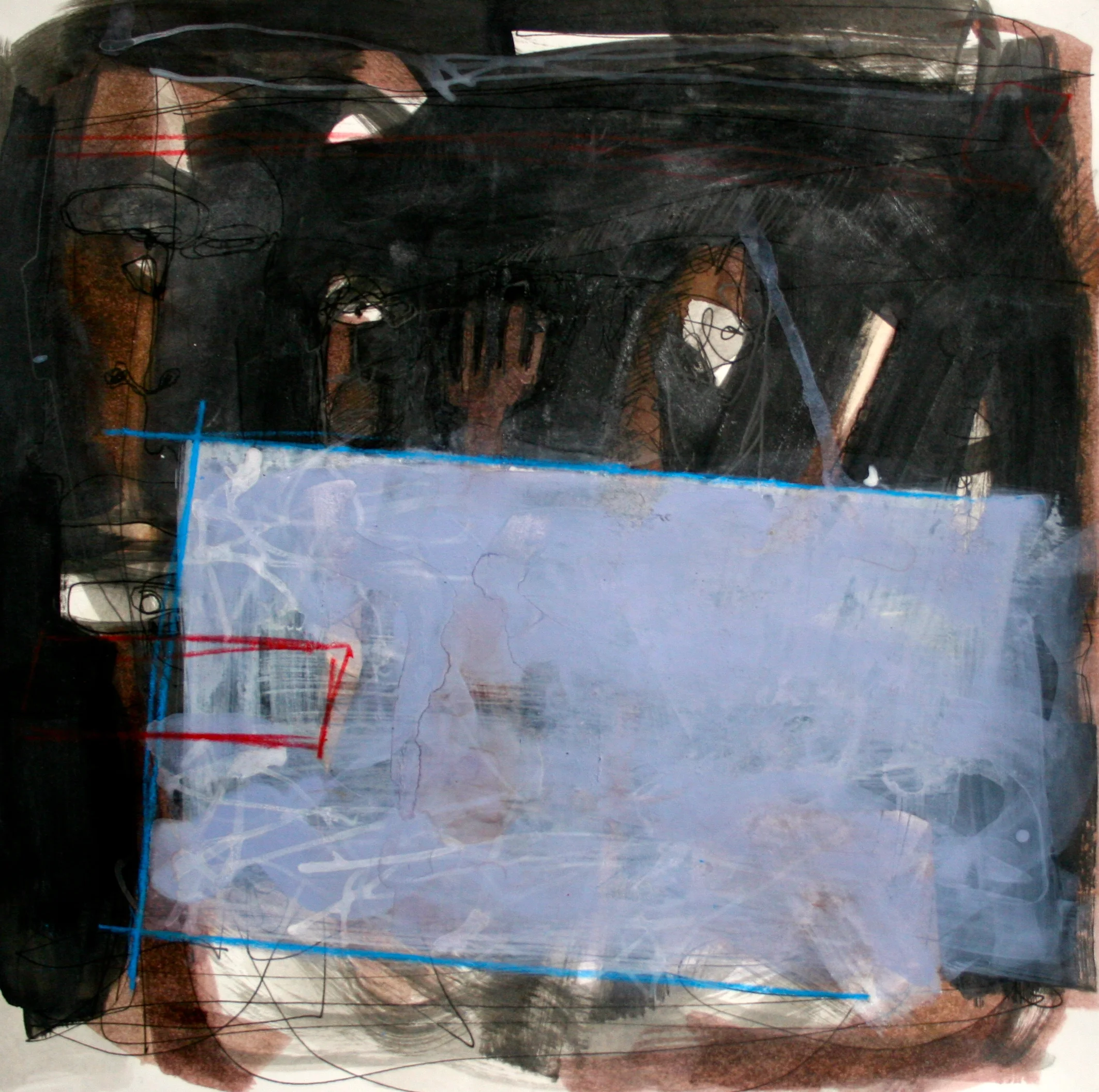  poll study / led ink on paper /10x10 / 