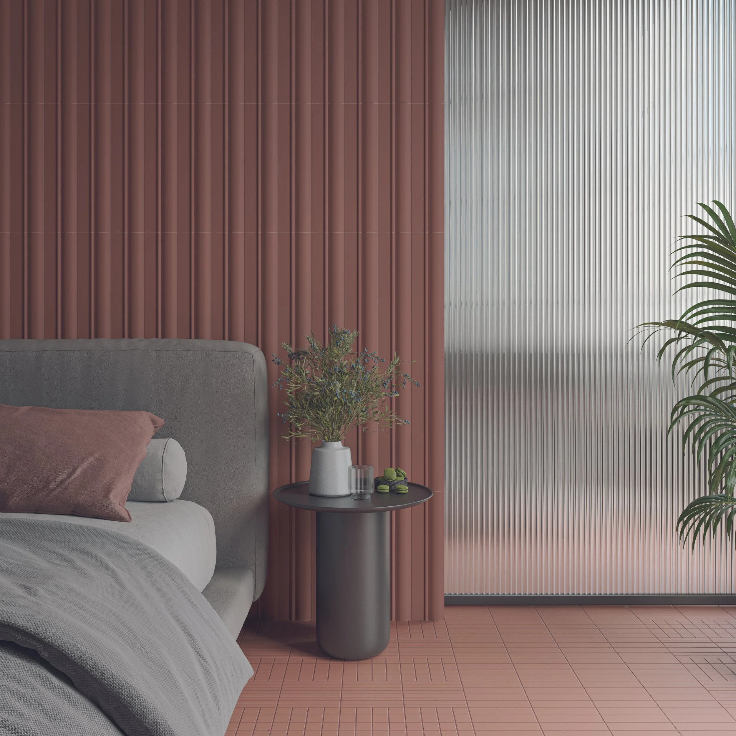 浮島弧形(凸)+立體No.5磚紅 5x40 實景.jpg