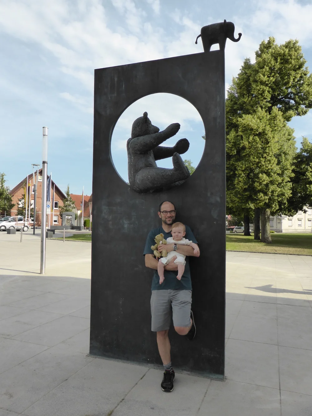 Uncle D and Clara with her first Steiff teddy