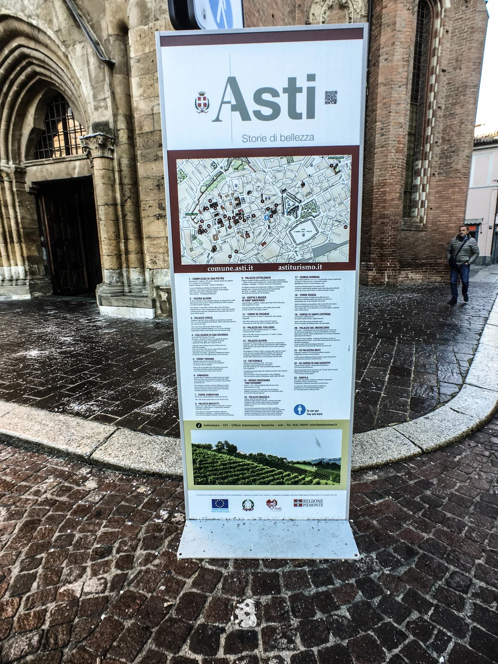 Sign showing all the historical sights