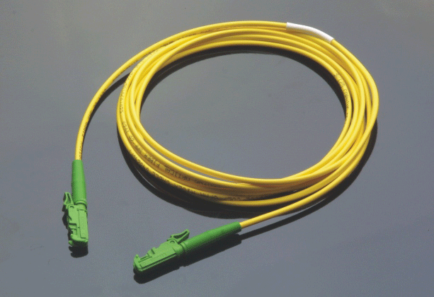 E2000 - E2000 Fiber Jumper Simplex Jumper, SM Bend Insensitive, E2000/APC - E2000/APC, 2mm Yellow Jacket