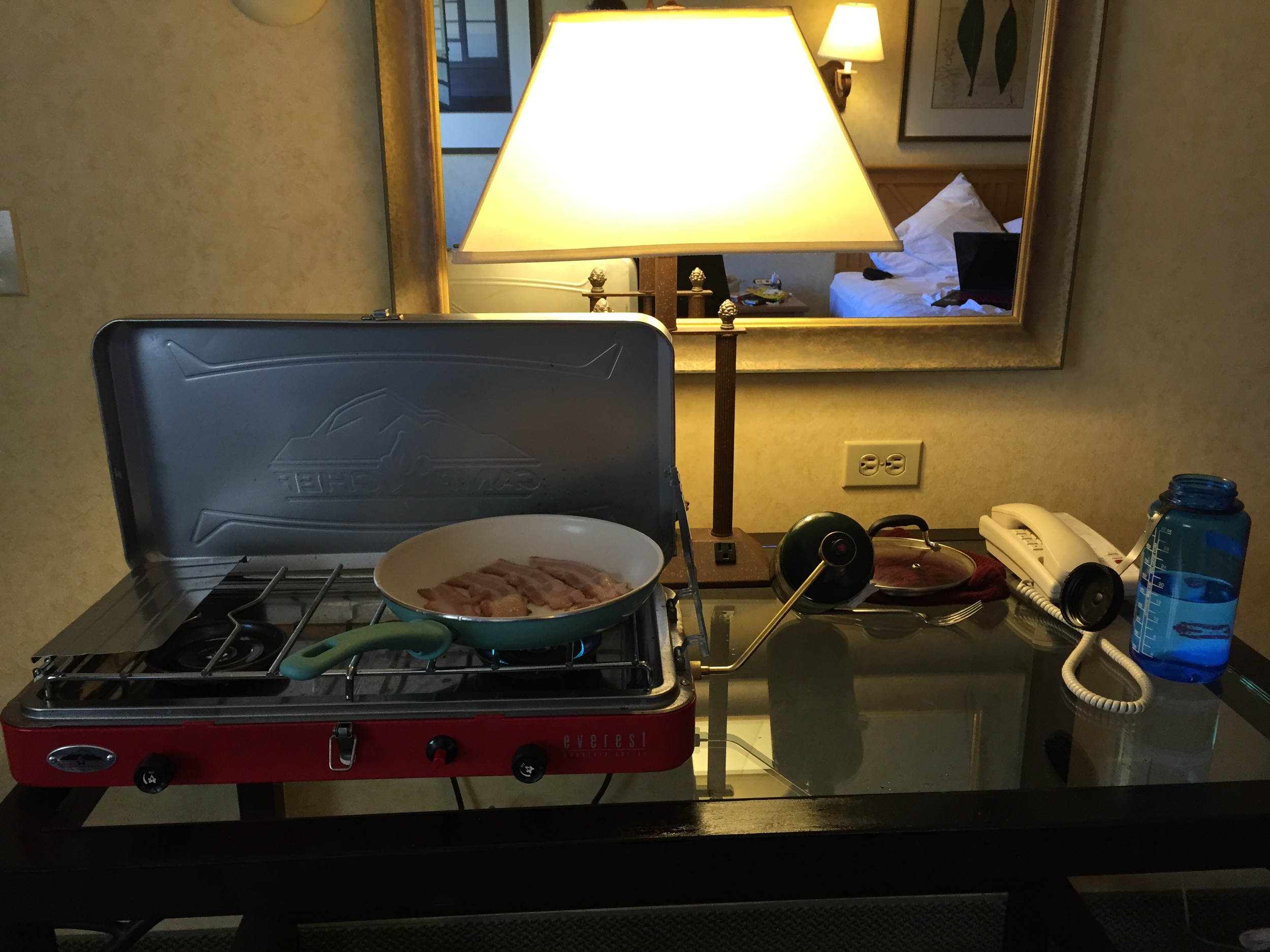 Budget life in a hotel sometimes looks like this.