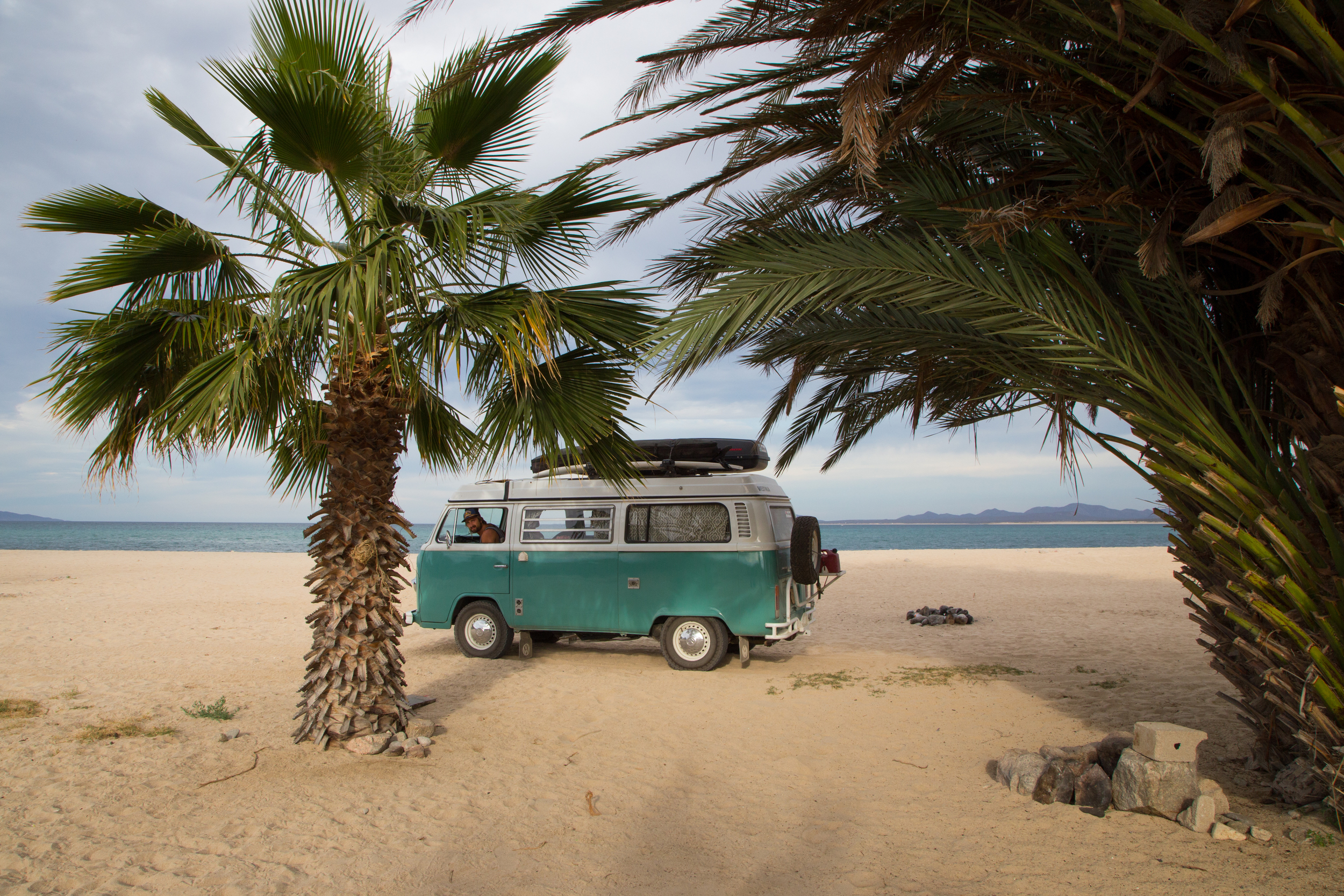 Trying to find the sweet spot to camp. Shade, variable sand, there's many a thing to look for, but one thing is for certain you don't want to lose your momentum in soft sand.