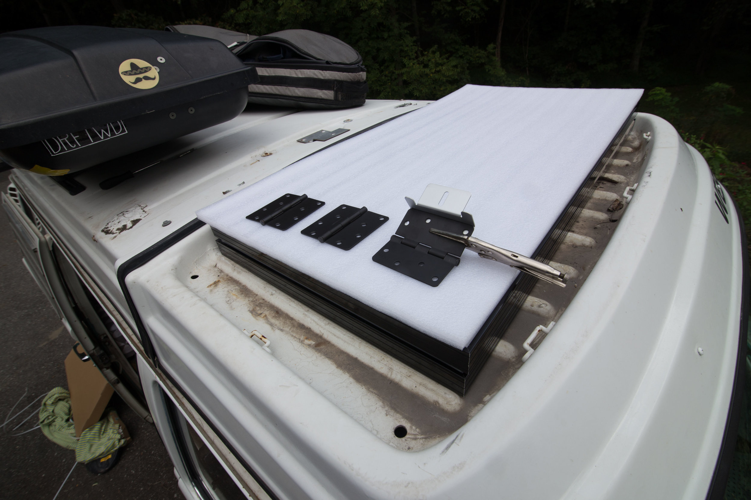 Test fitting the hinges and the panel mounting brackets.