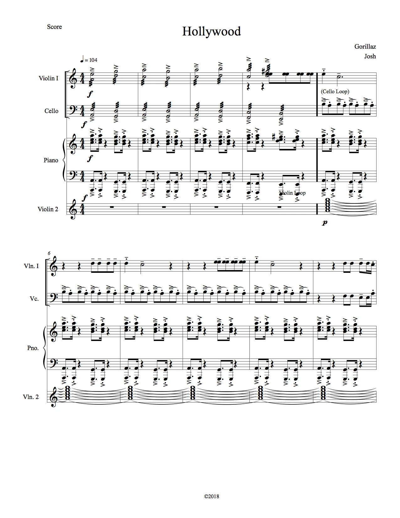 Gorillaz "The Now Now" Sheet Music (Parts and Scores)
