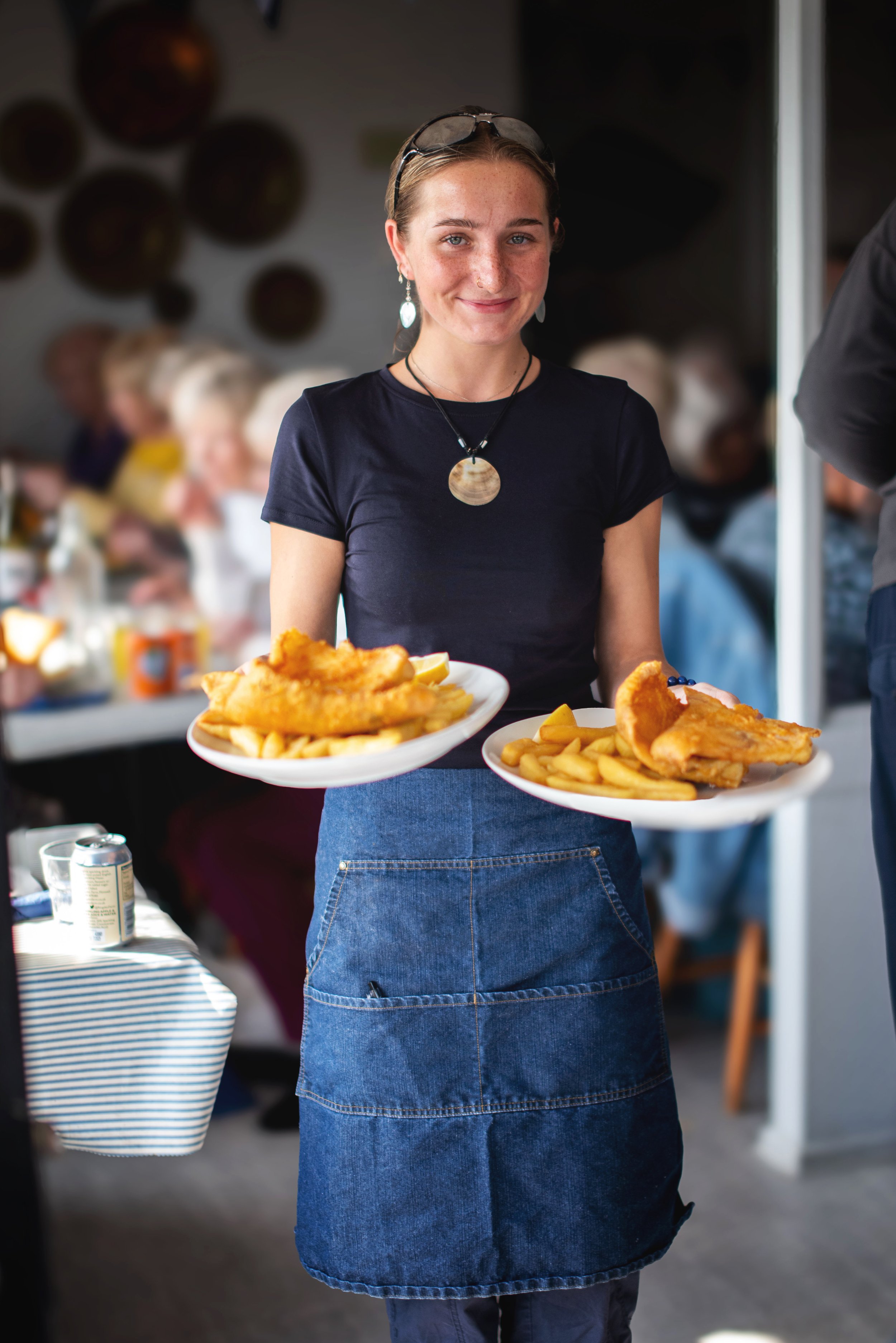 36.Maggies waitress with 2 x cod and chips.jpg