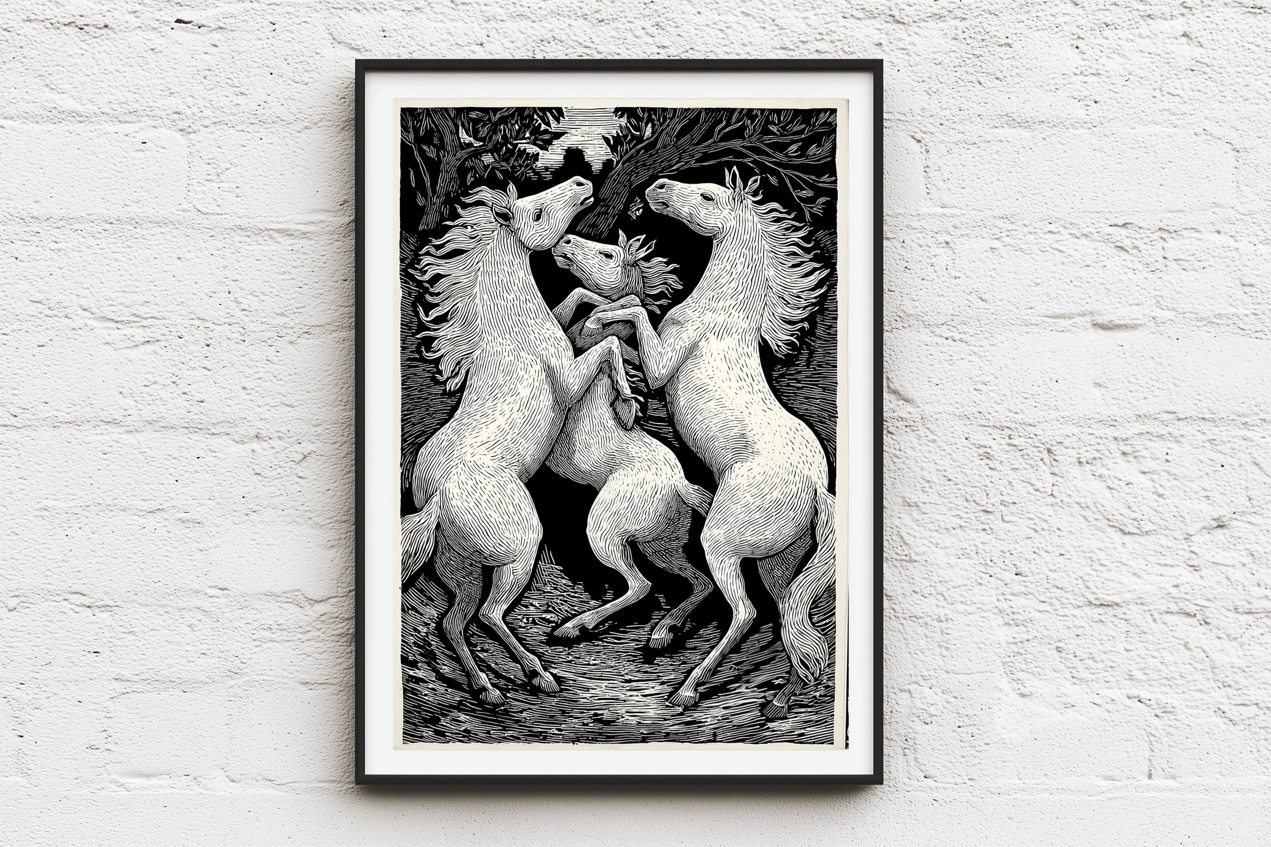 fighting mares framed .jpg