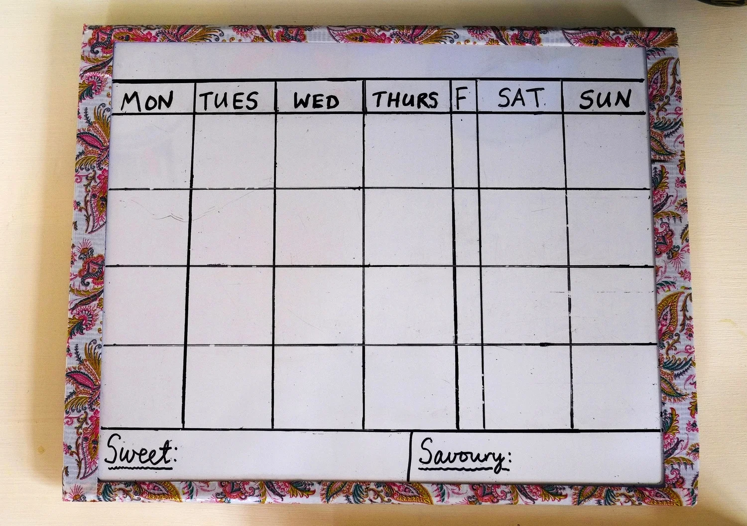 blank meal planner