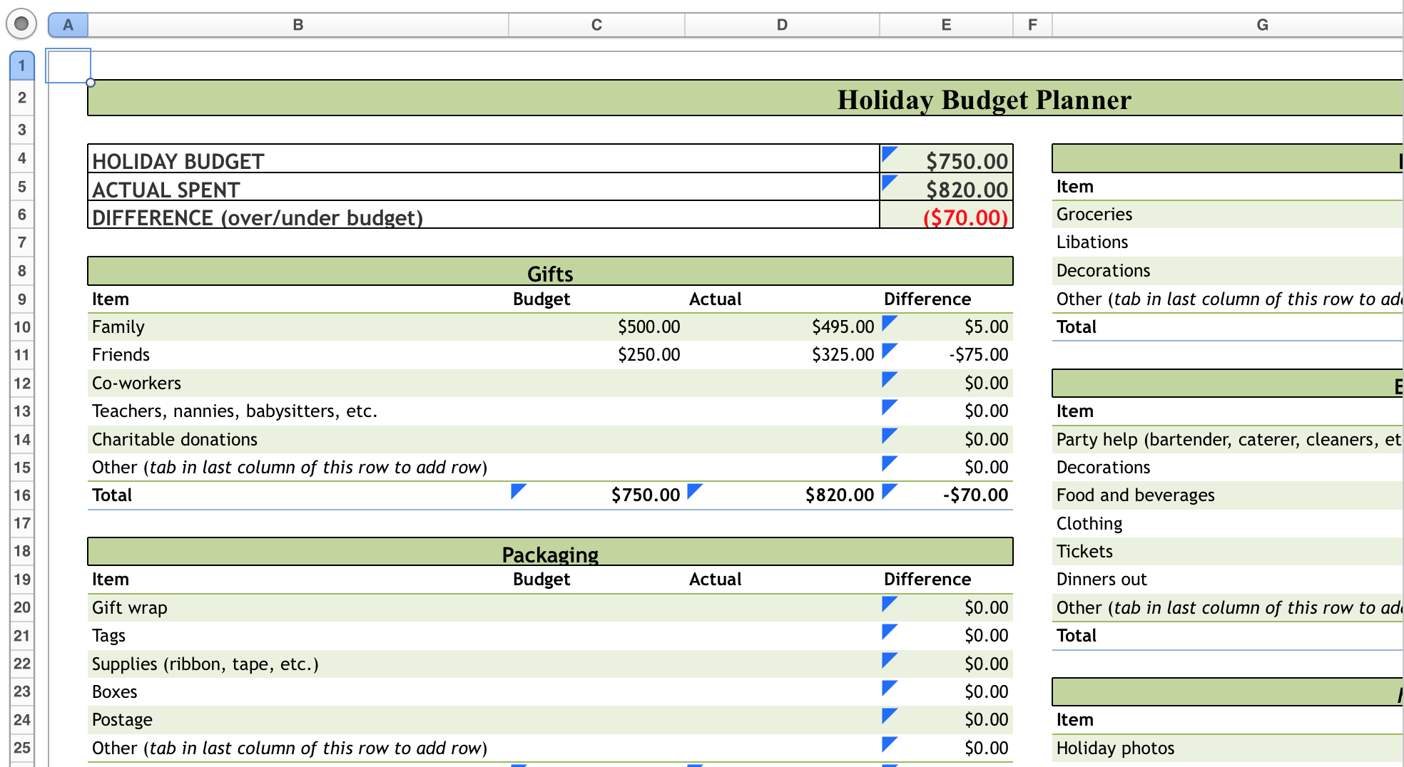 Spreadsheet