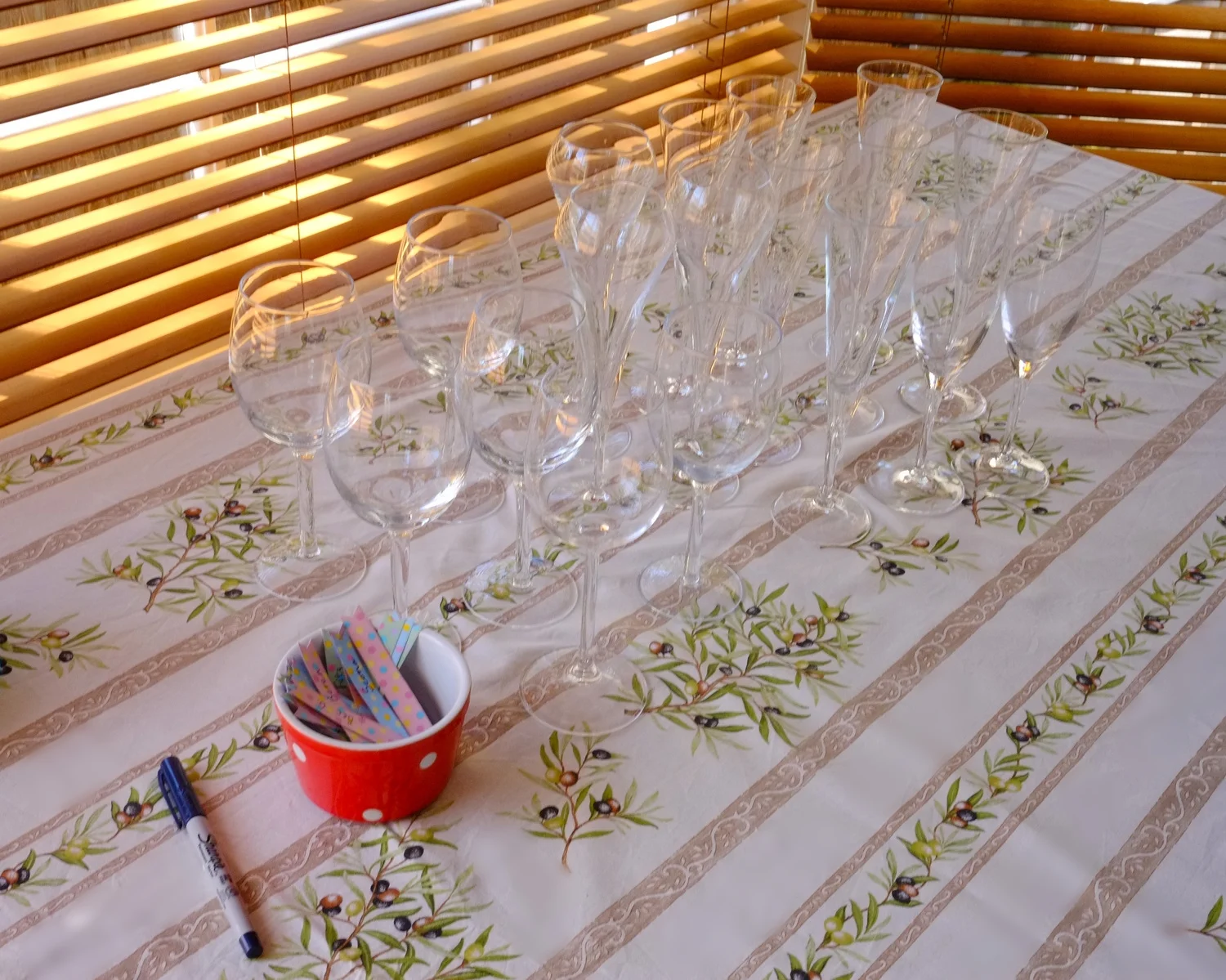 table of glasses