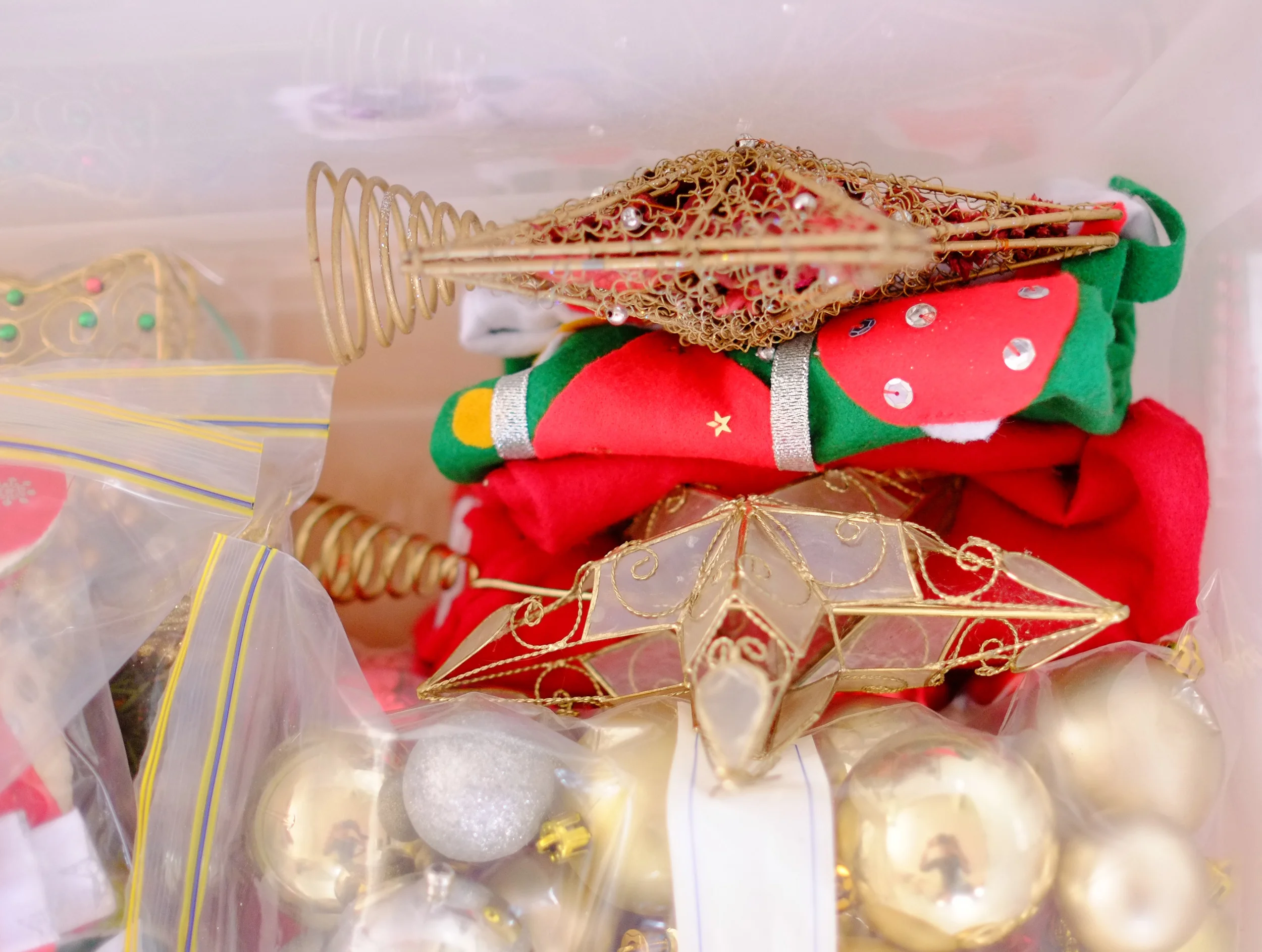 storage for Christmas stars
