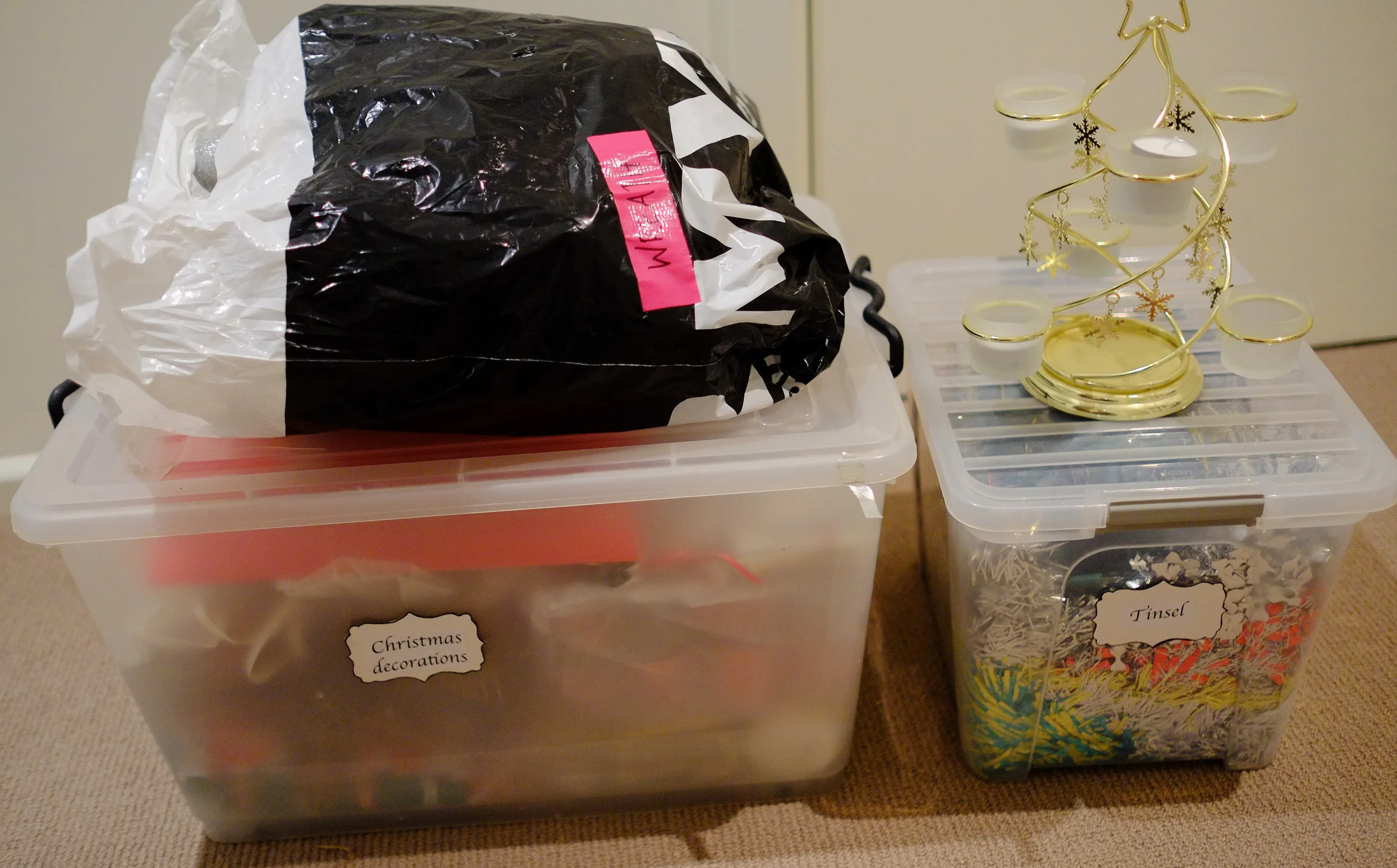 Christmas decoration storage