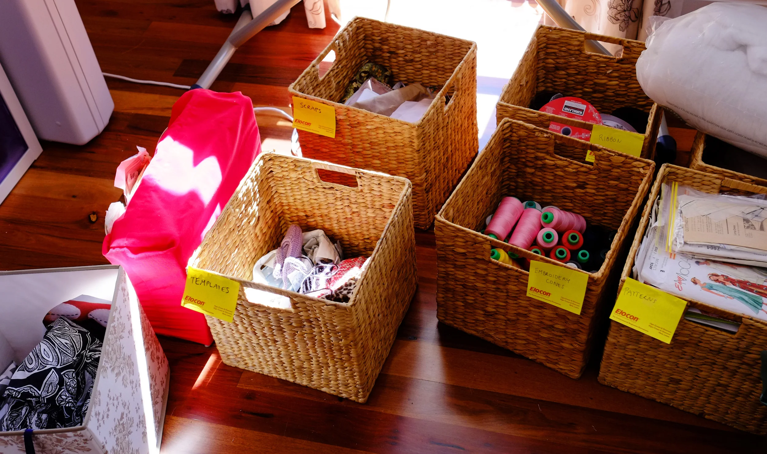 sorting materials into baskets