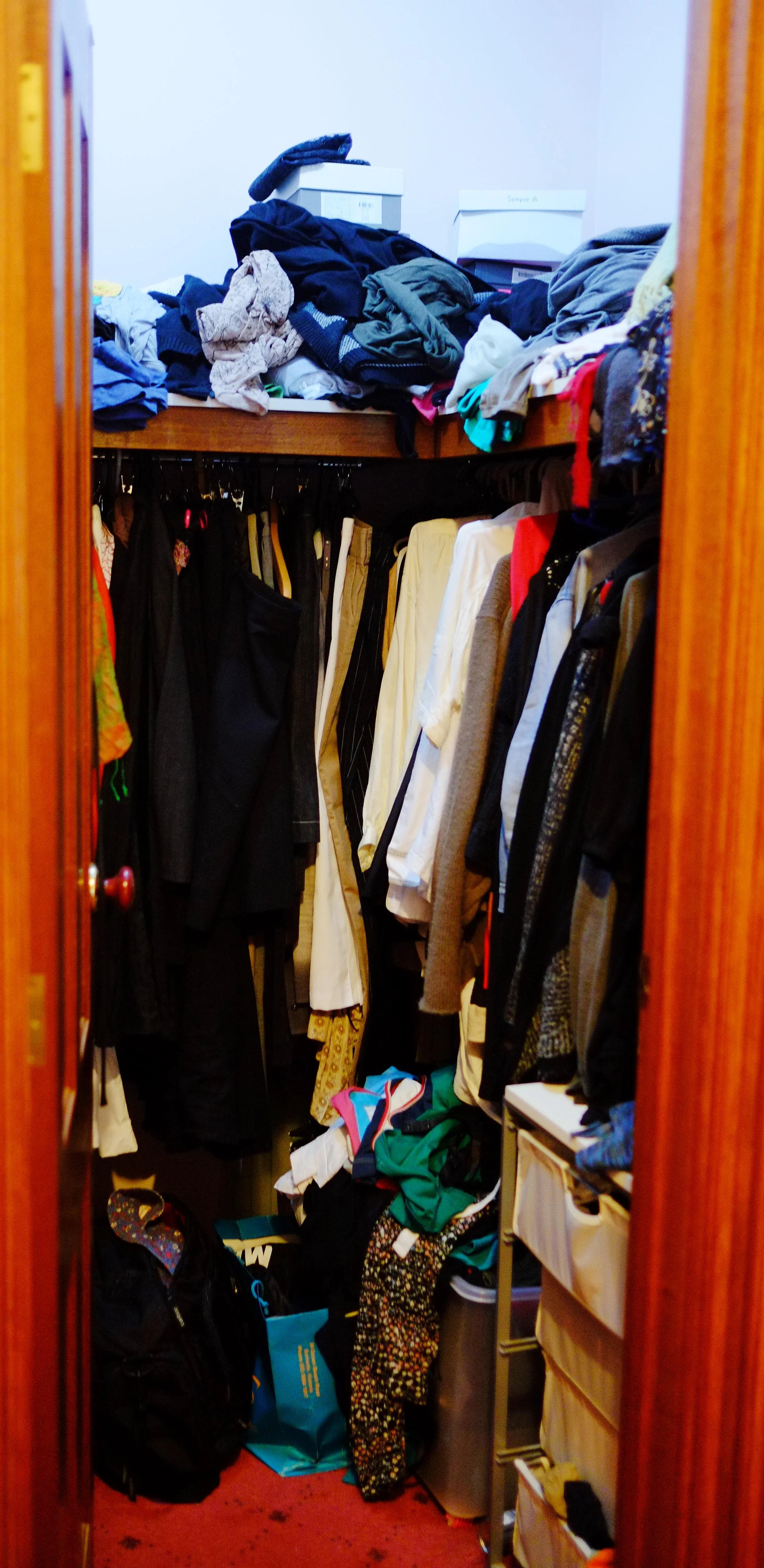 disorganised wardrobe