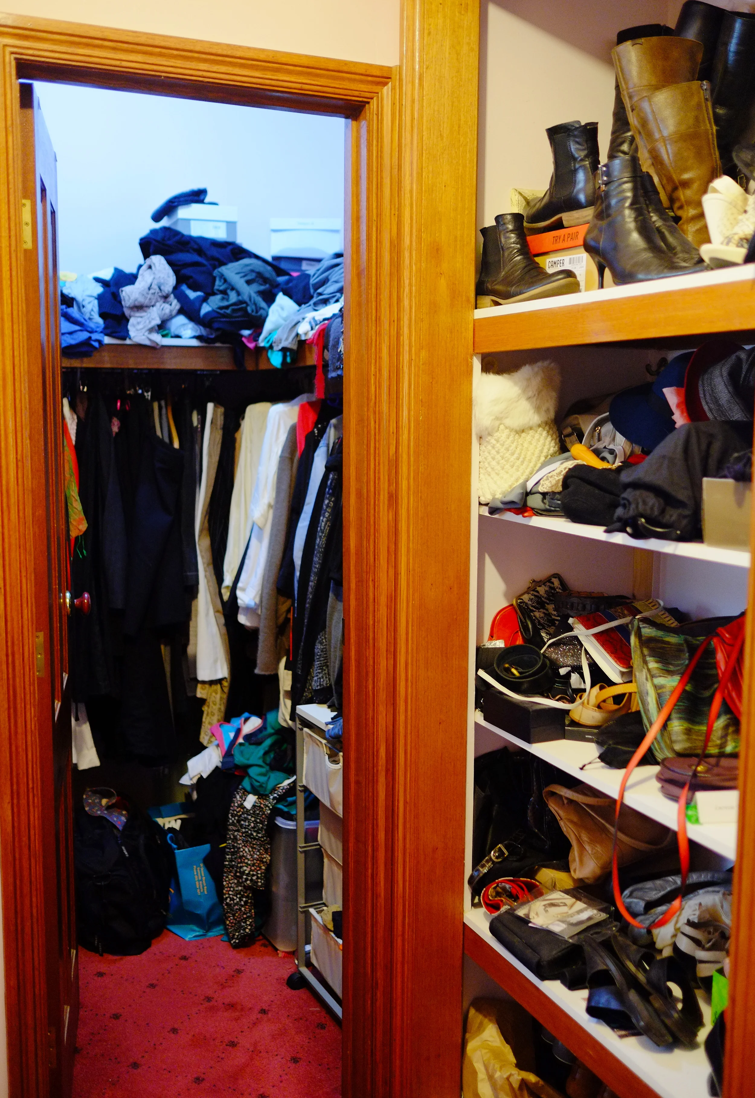 disorganised wardrobe
