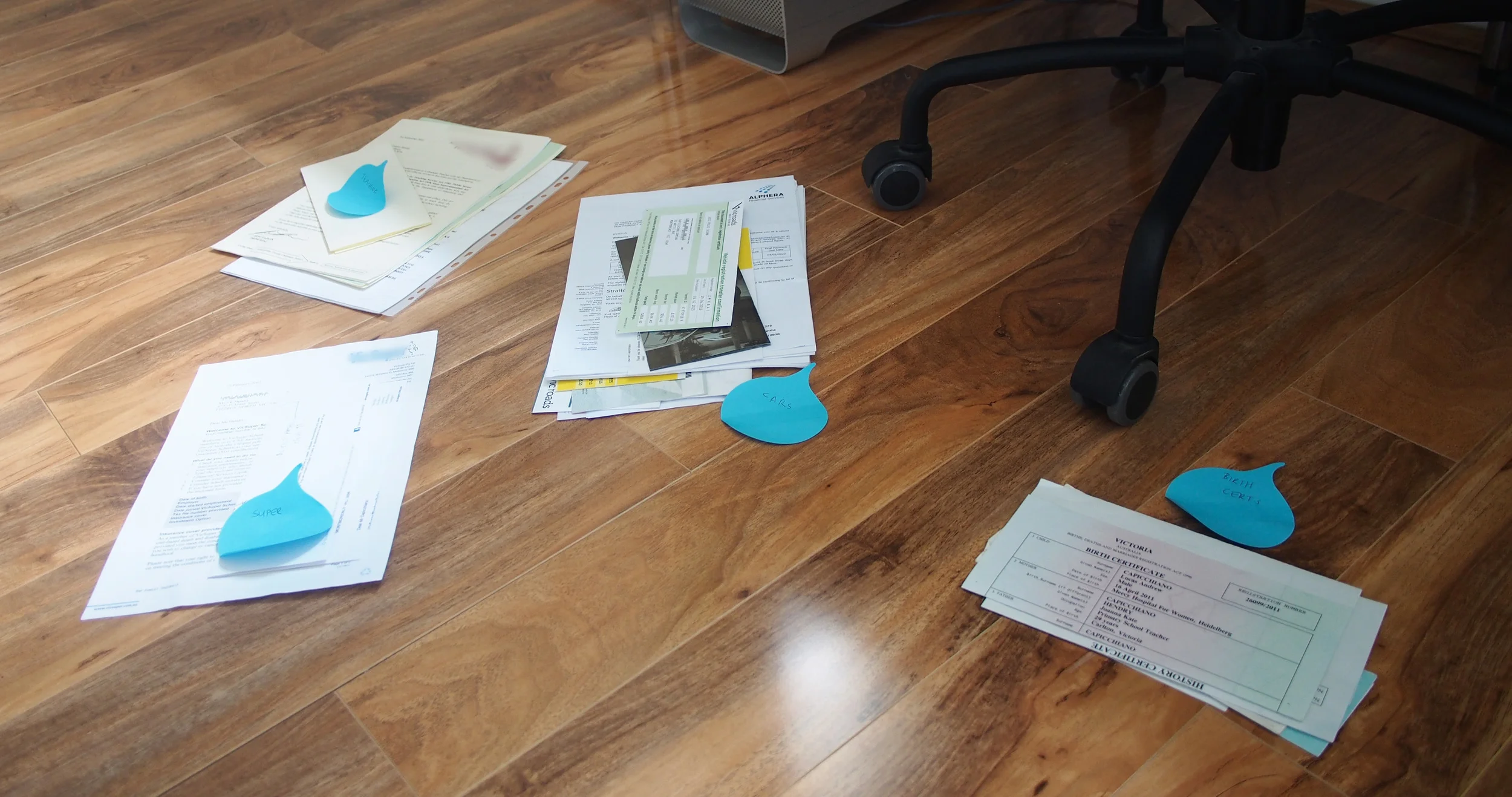 Sorting the paperwork