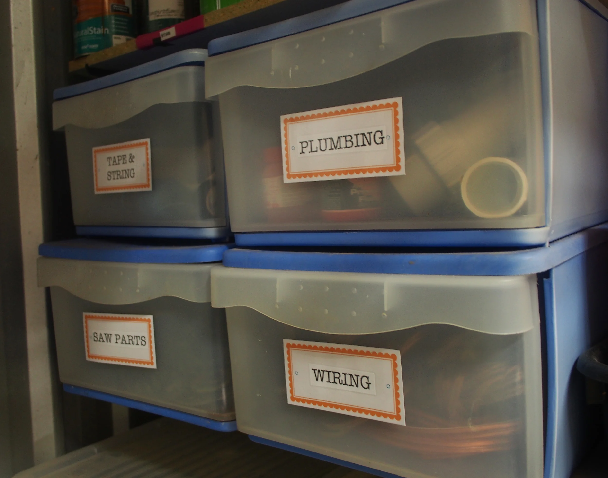 labels in the garage