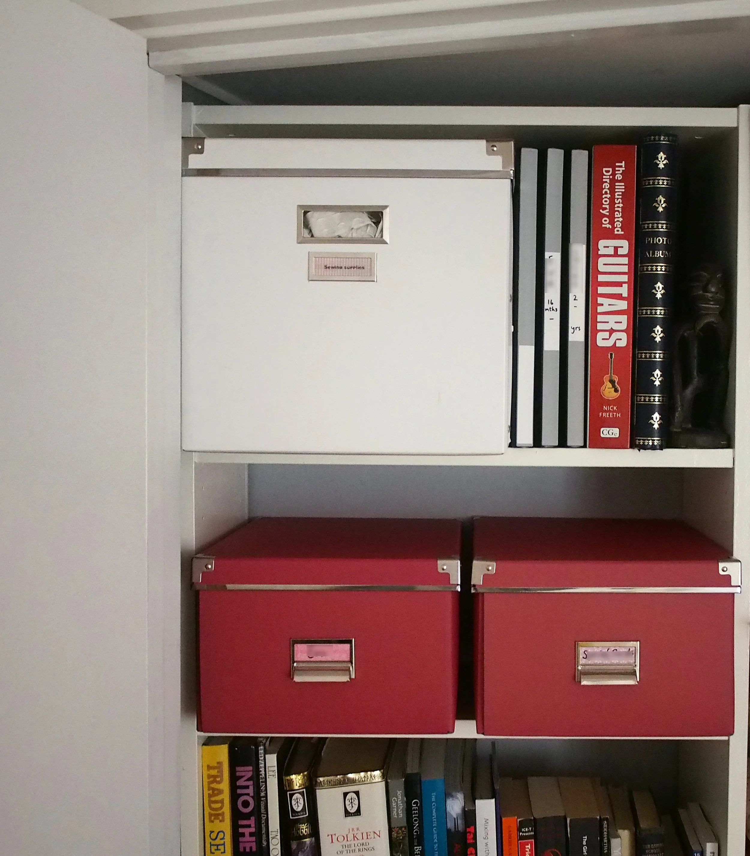 organising storage cupboard