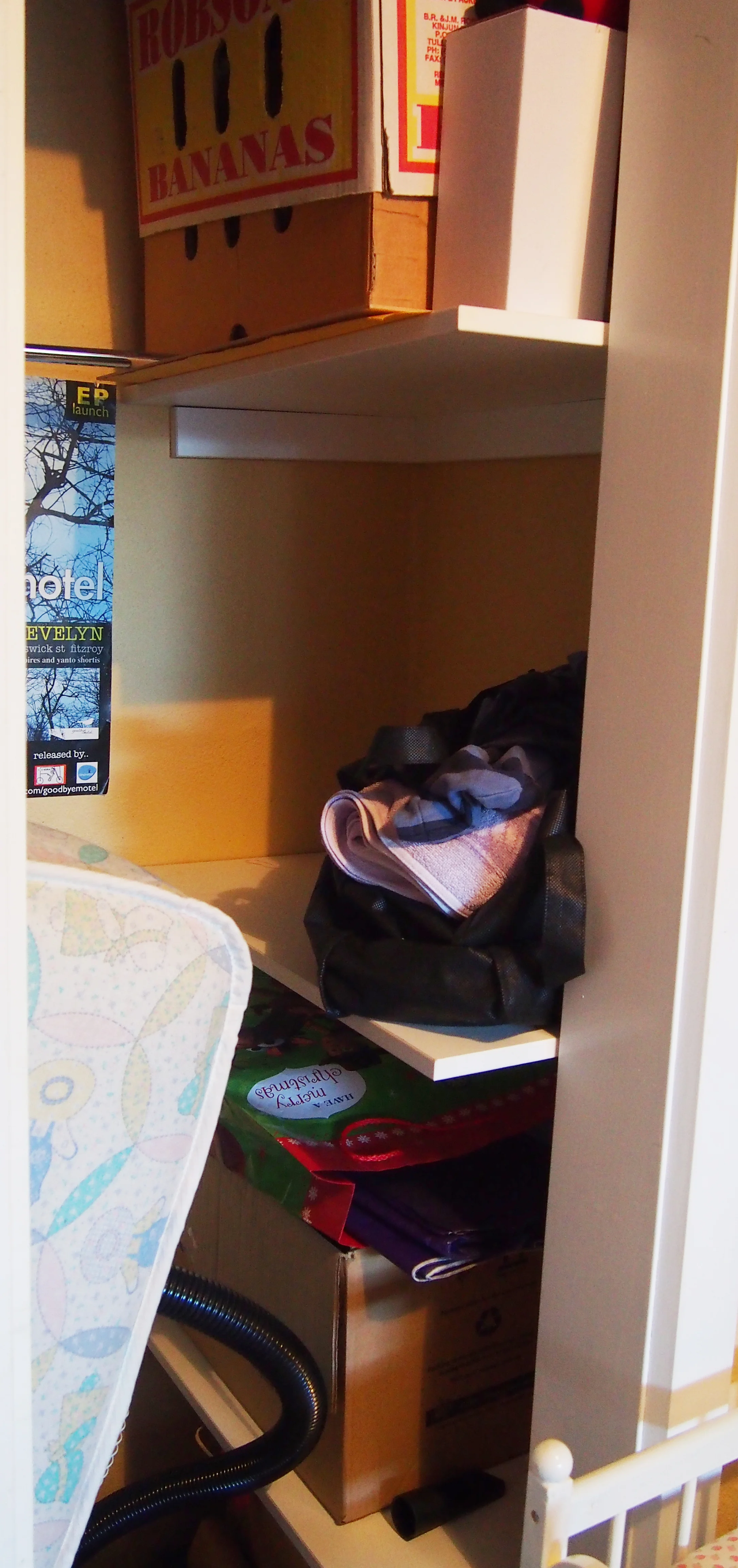 disorganised cupboard
