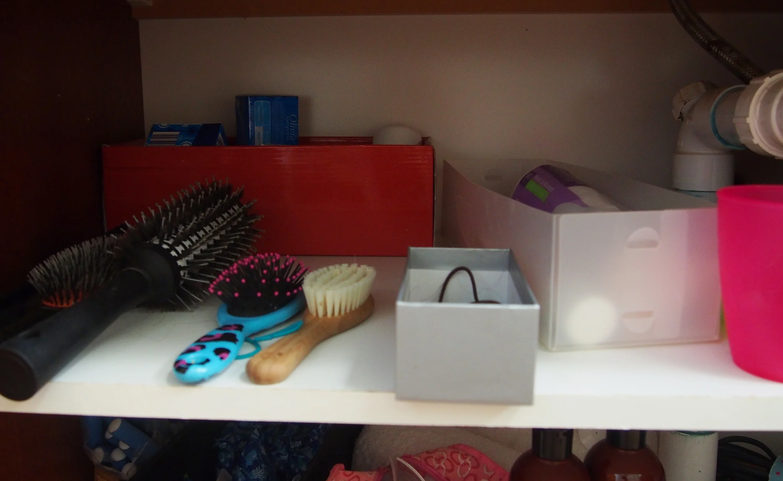 disorganised bathroom vanity