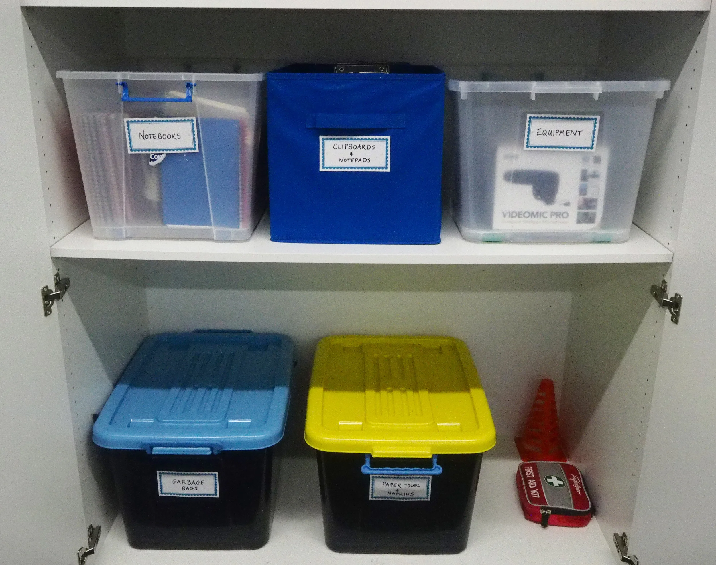 storage cupboard organisation