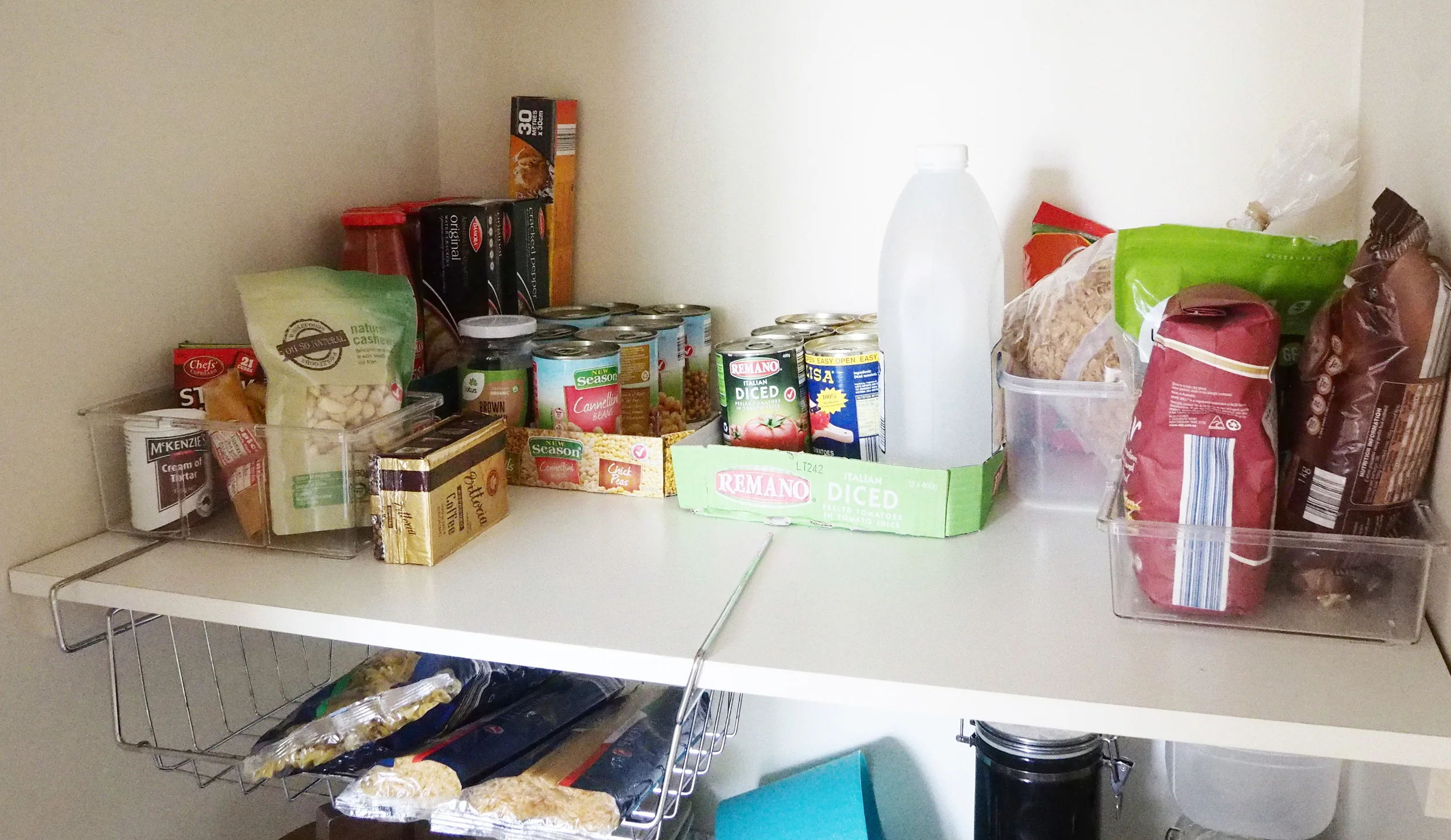 extra storage for surplus pantry supplies
