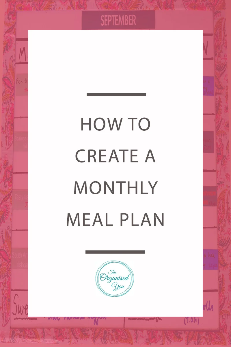 How to create a monthly meal plan - monthly meal planning will save you a huge amount of time and stress. This post is perfect for busy Mums who need tips for planning ahead for a month's worth of meals. Click to read the full post!