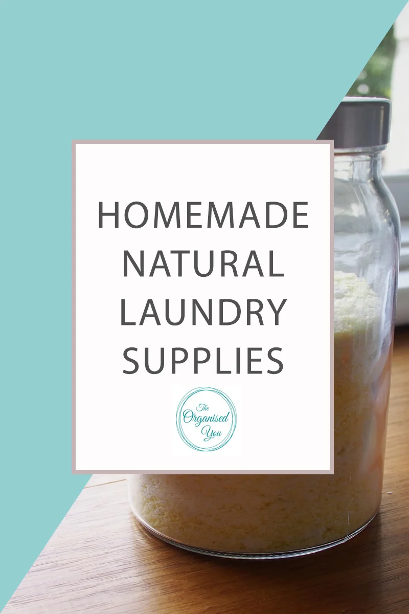 Homemade Natural Laundry Supplies - using a natural laundry powder is a great way to save money and cut down on the chemicals used in your home. This recipe cleans clothes beautifully and leaves them smelling fresh! Click through to read the full post on how I created this natural laundry powder, as well as a spray stain remover