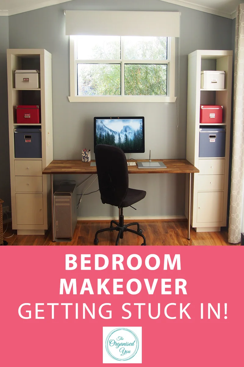 Bedroom Makeover: Getting Stuck In - sometimes a room makeover can happen completely unexpectedly and without planning, but still turn out amazingly! Our new home office area is perfect for working from home, and great storage capabilities. Click through to read the first part of our bedroom makeover!