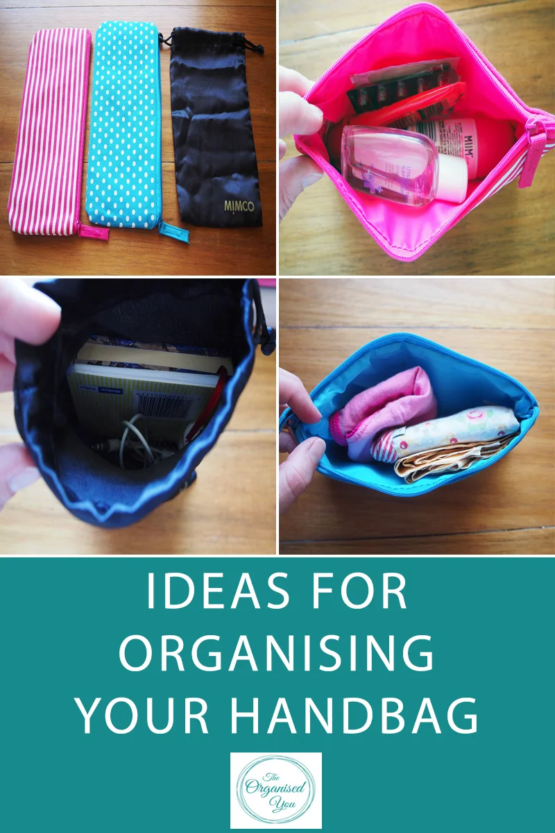 Ideas For Organising Your Handbag - a frustrating amount of time can often be spent rifling through your handbag looked for a key item. When you've got young kids, you also have to be prepared for any situation, so your handbag not only needs to have items easily accessible, it also needs to be well-stocked for emergency situations! Click through for some tips and ideas for organising your handbag!