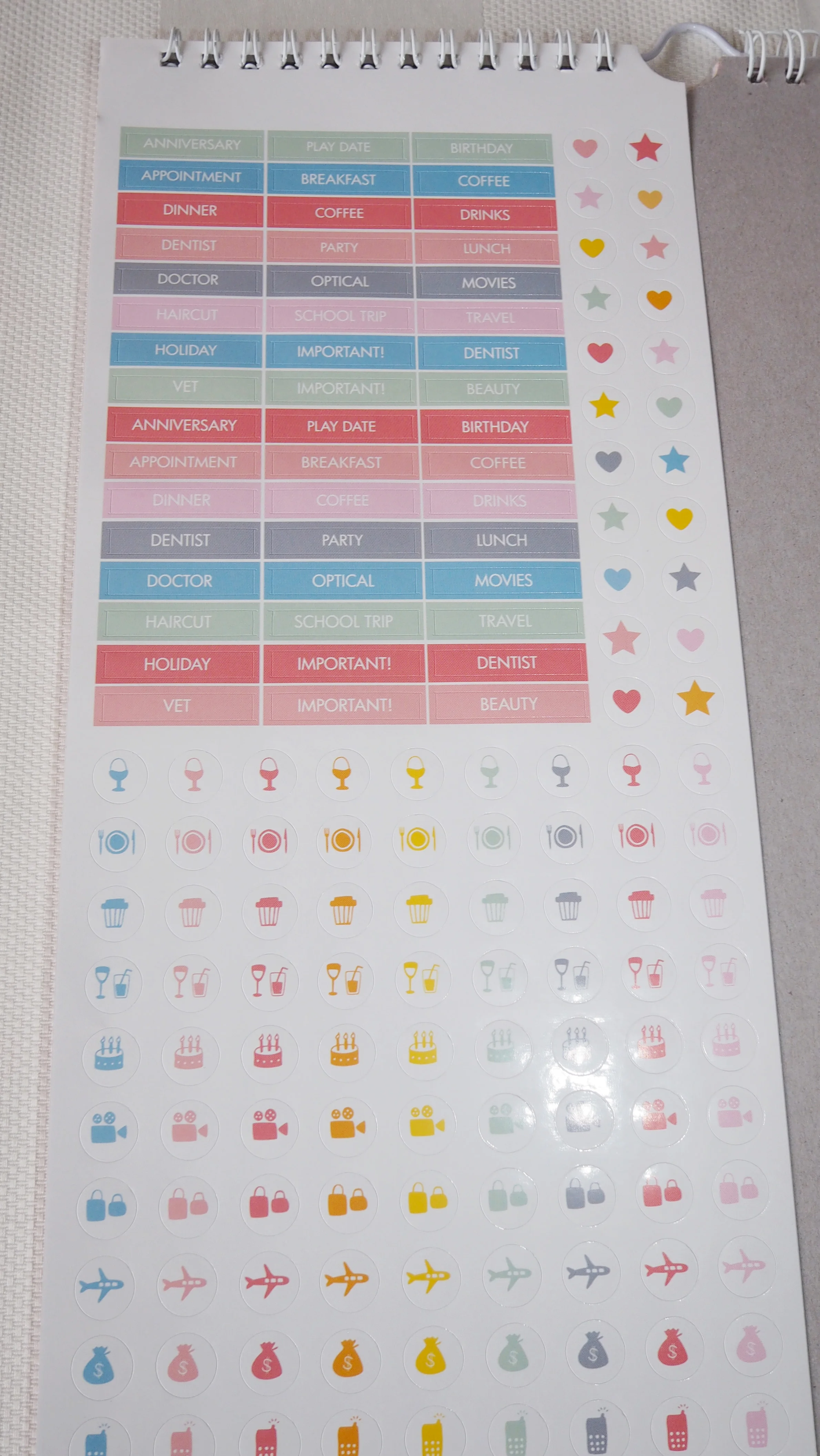 Calendar stickers to keep you and your family organised and on track with what's coming up throughout the year