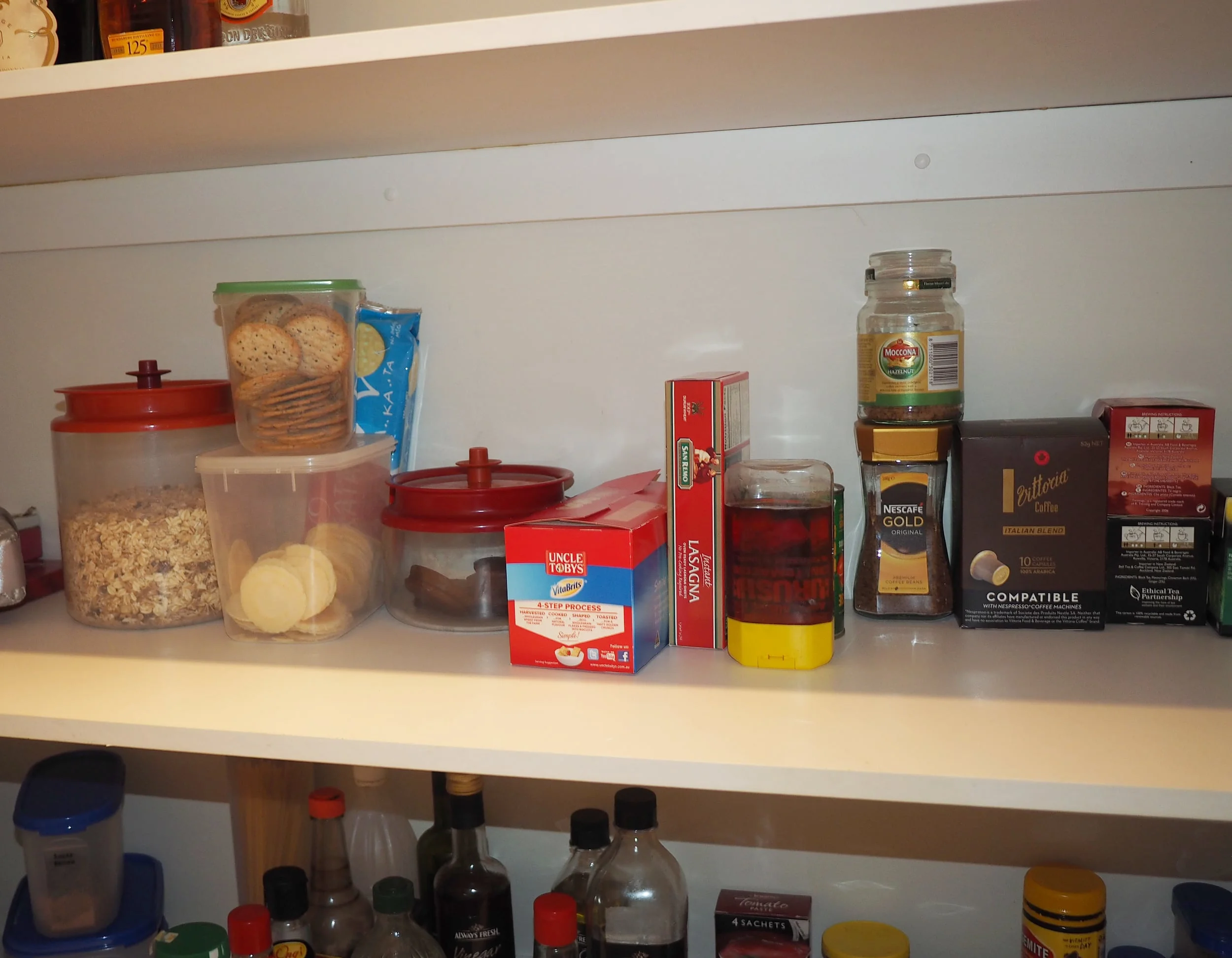 organising food items in a pantry